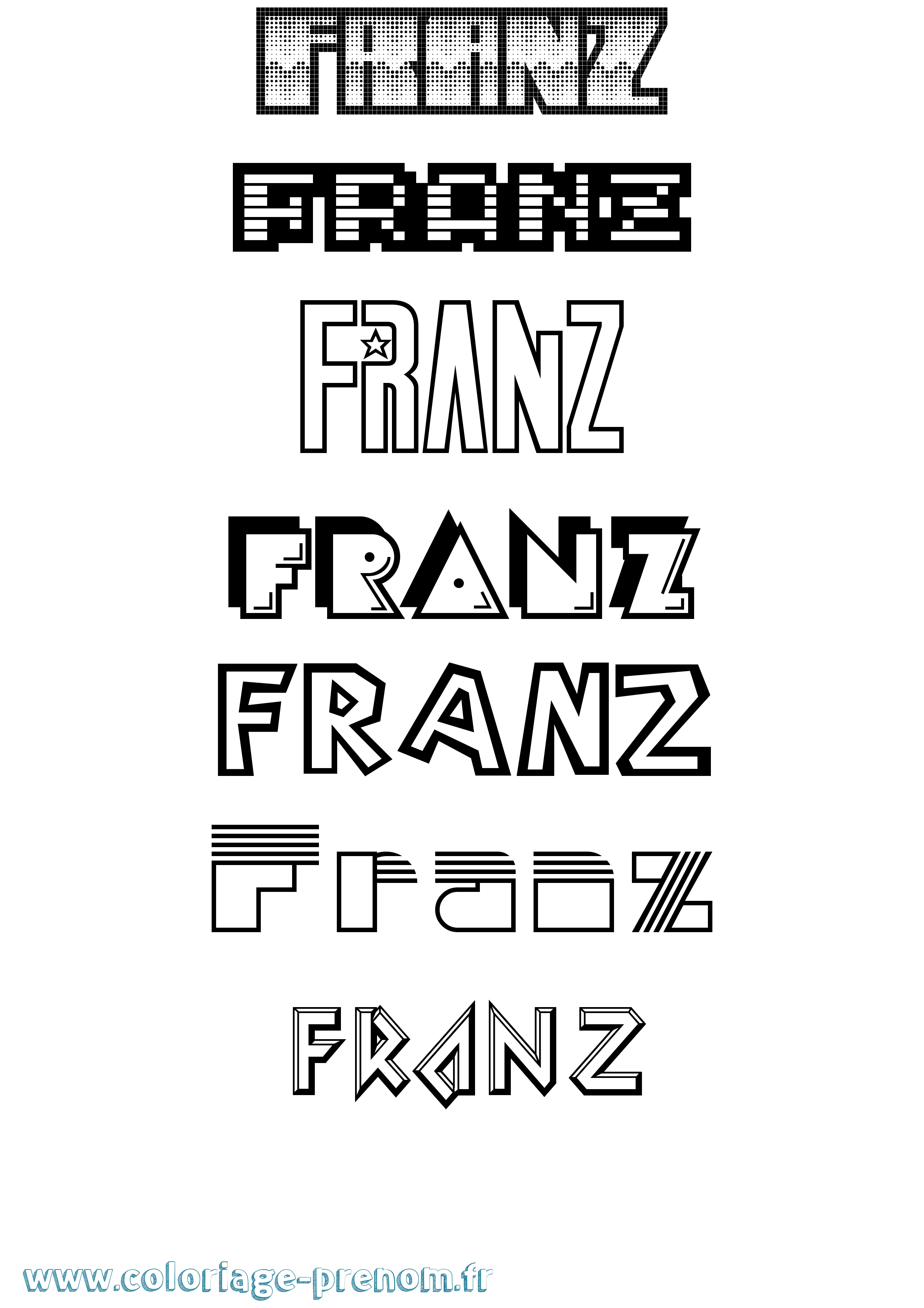 Coloriage Franz Jeux Vidéos Coloriage prénom Franz Jeux Vidéos