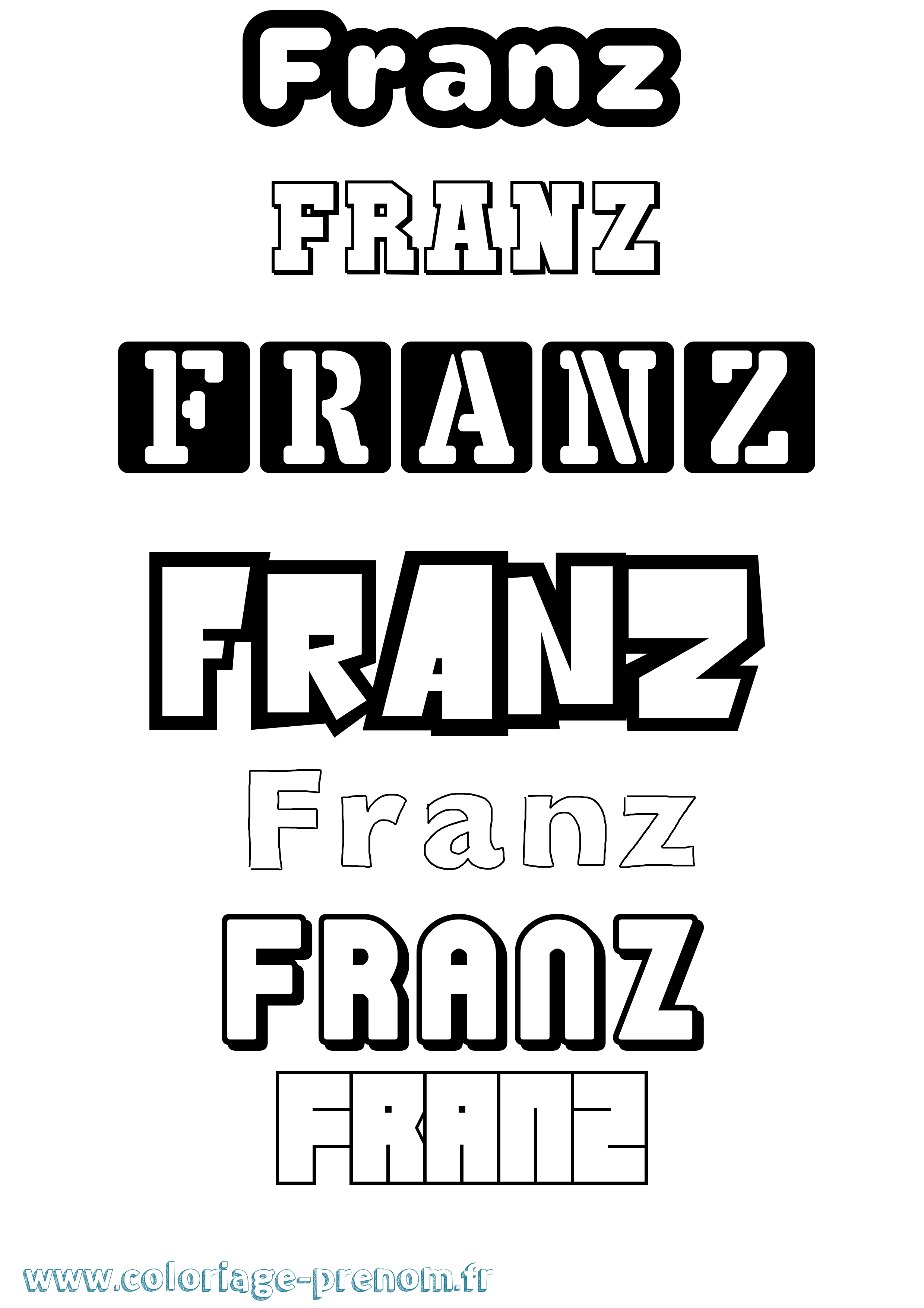 Coloriage Franz Simple Coloriage prénom Franz Simple