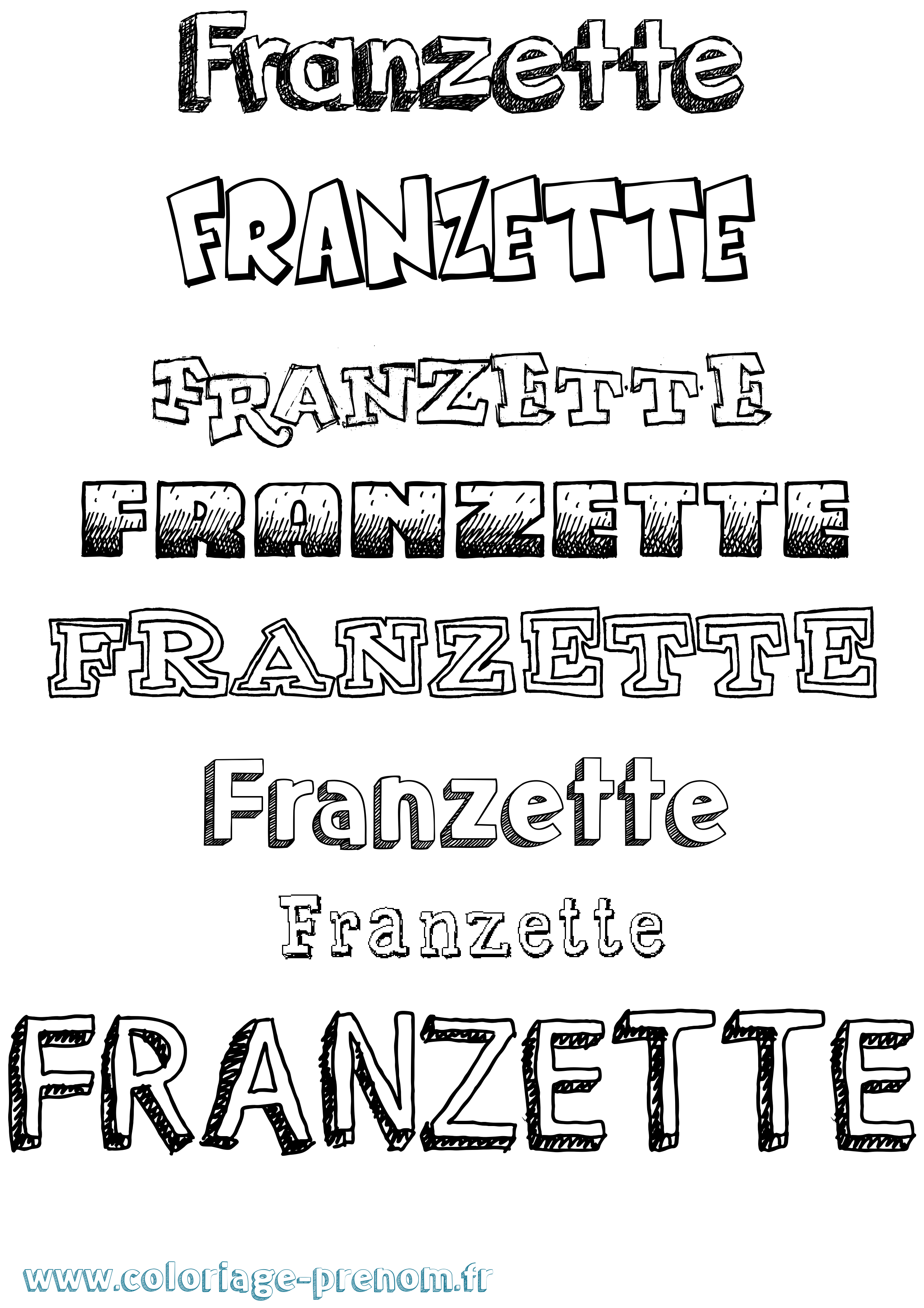 Coloriage Franzette Dessiné Coloriage prénom Franzette Dessiné