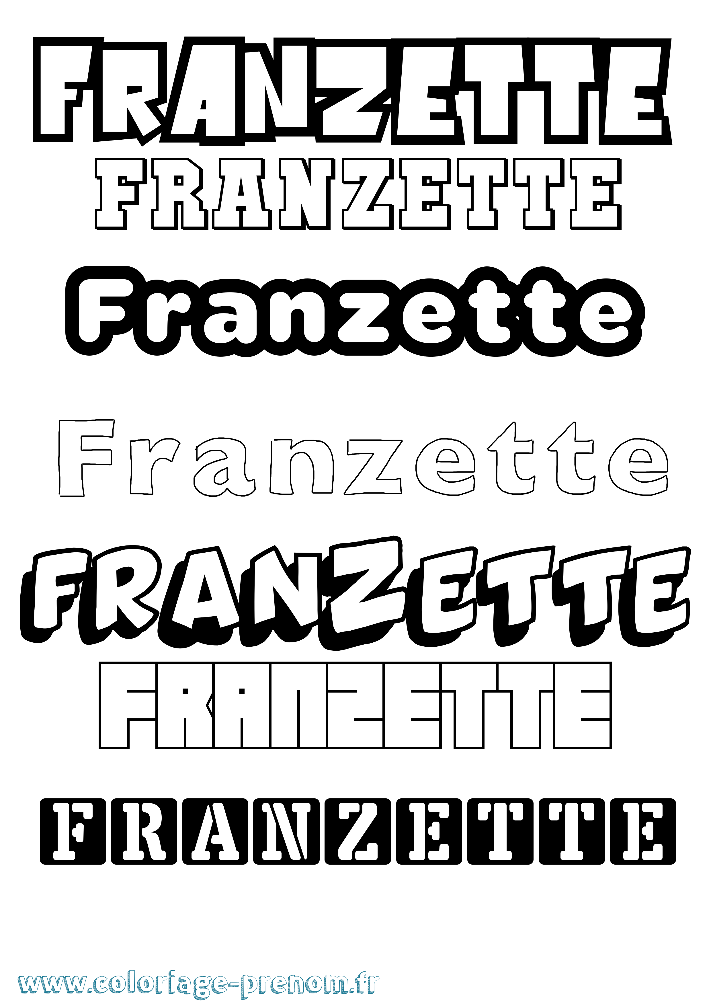 Coloriage Franzette Simple Coloriage prénom Franzette Simple