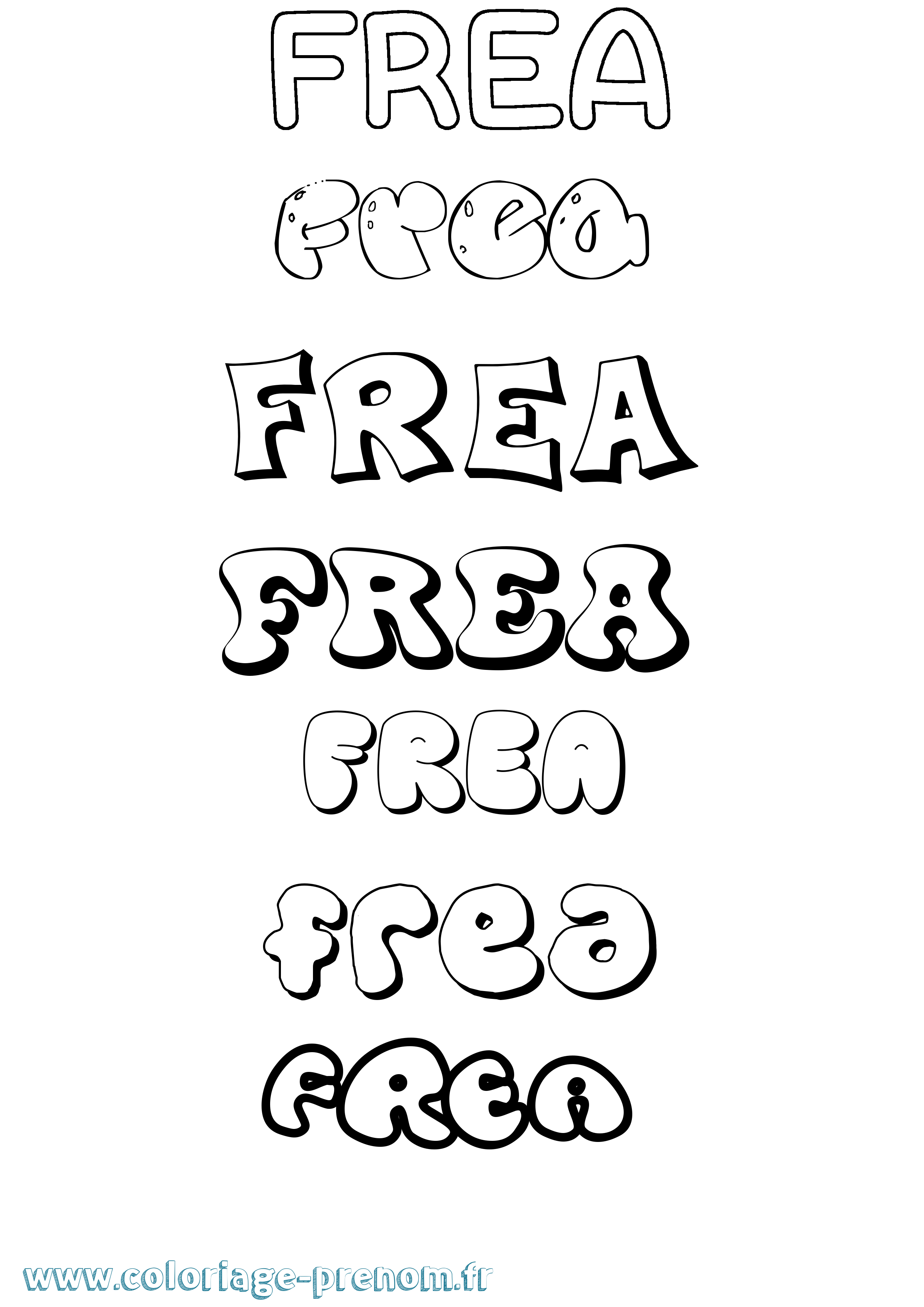 Coloriage Frea Bubble Coloriage prénom Frea Bubble