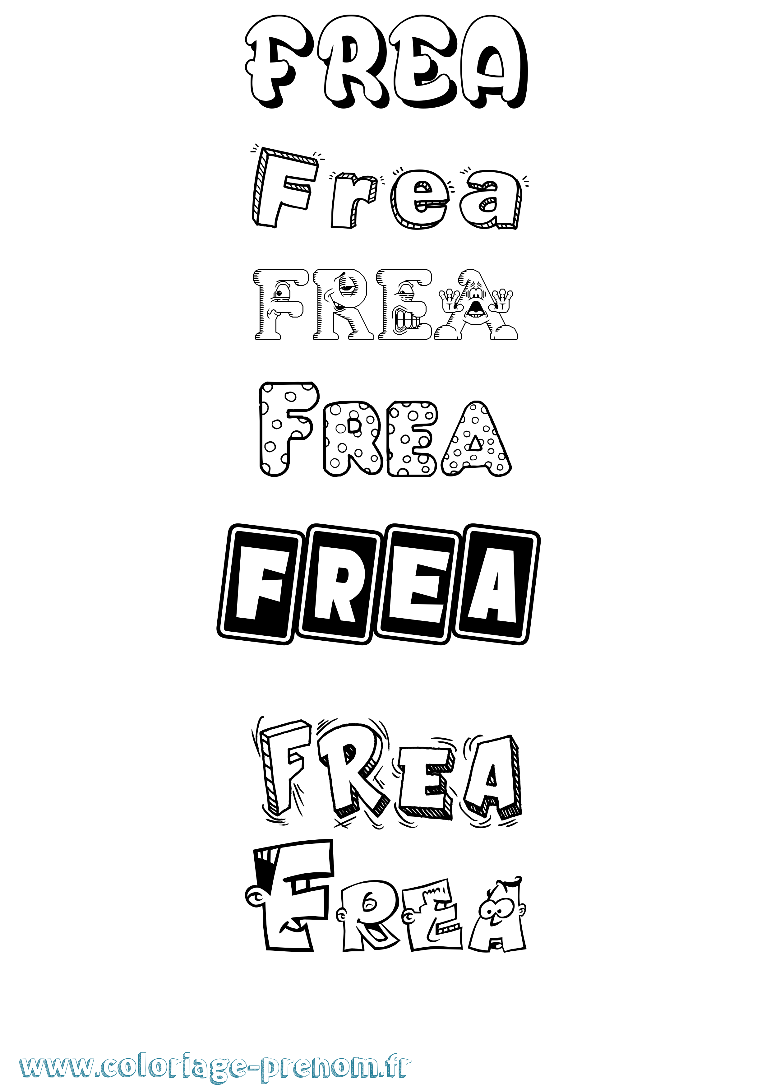 Coloriage Frea Fun Coloriage prénom Frea Fun