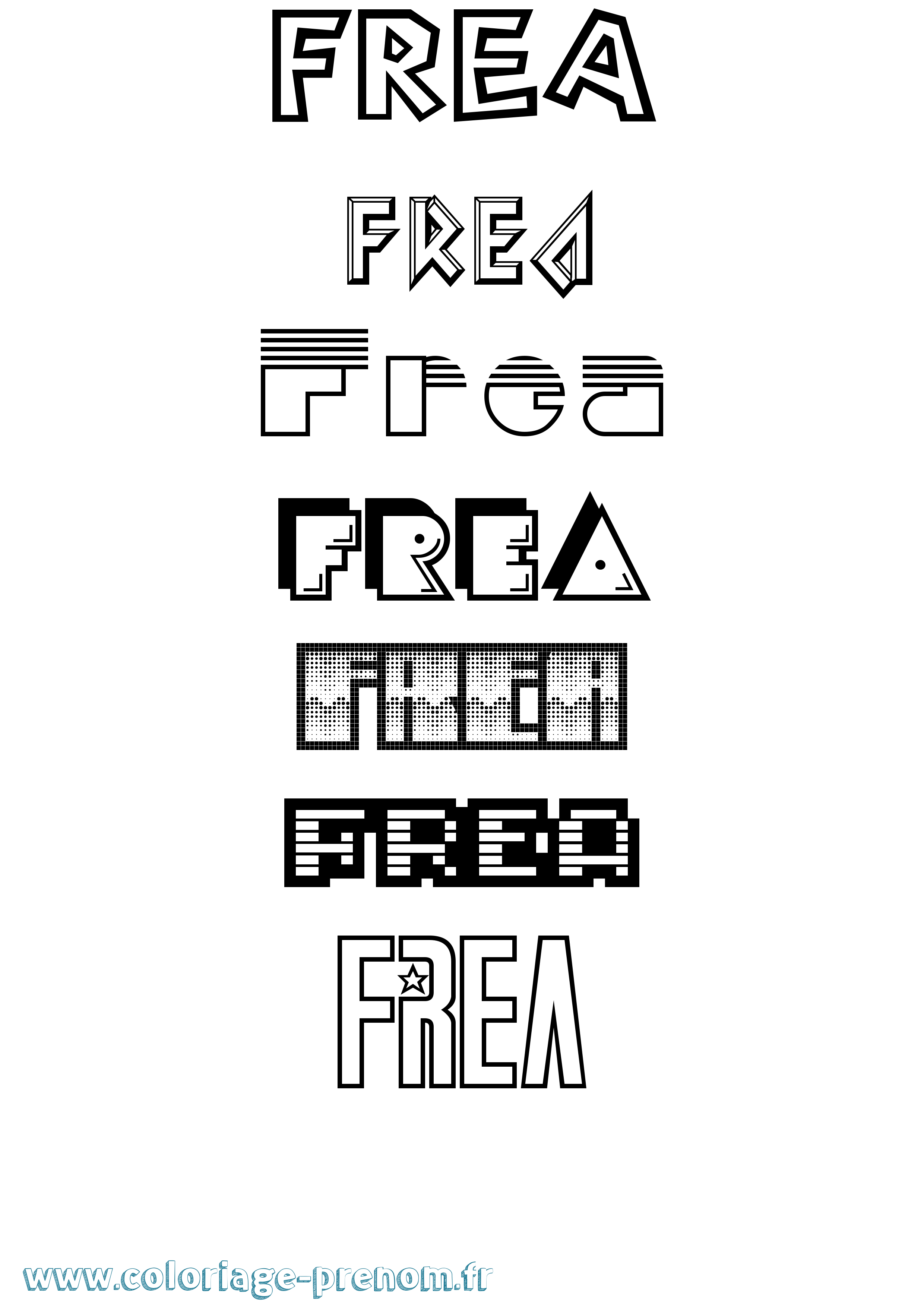 Coloriage Frea Jeux Vidéos Coloriage prénom Frea Jeux Vidéos