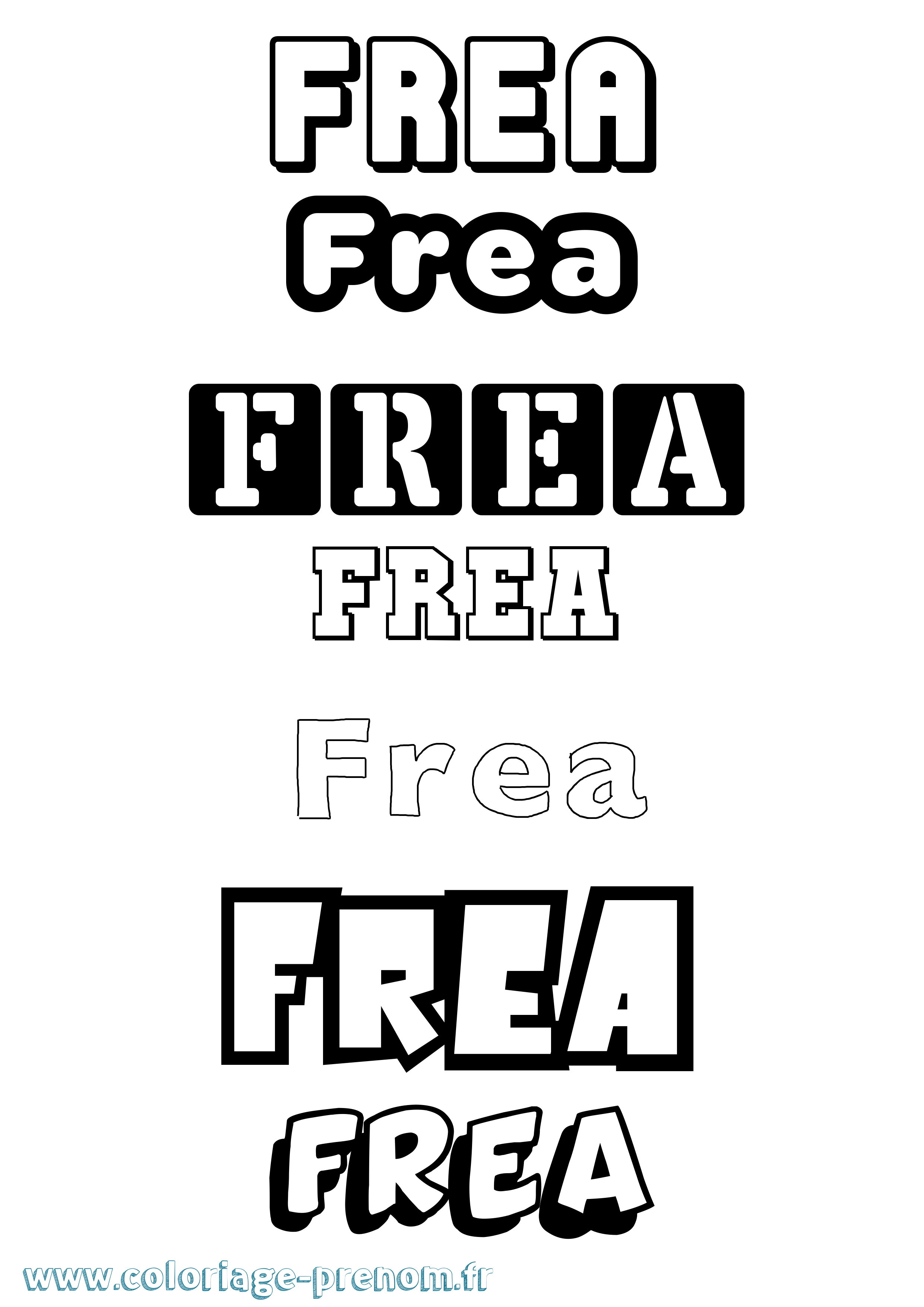 Coloriage Frea Simple Coloriage prénom Frea Simple