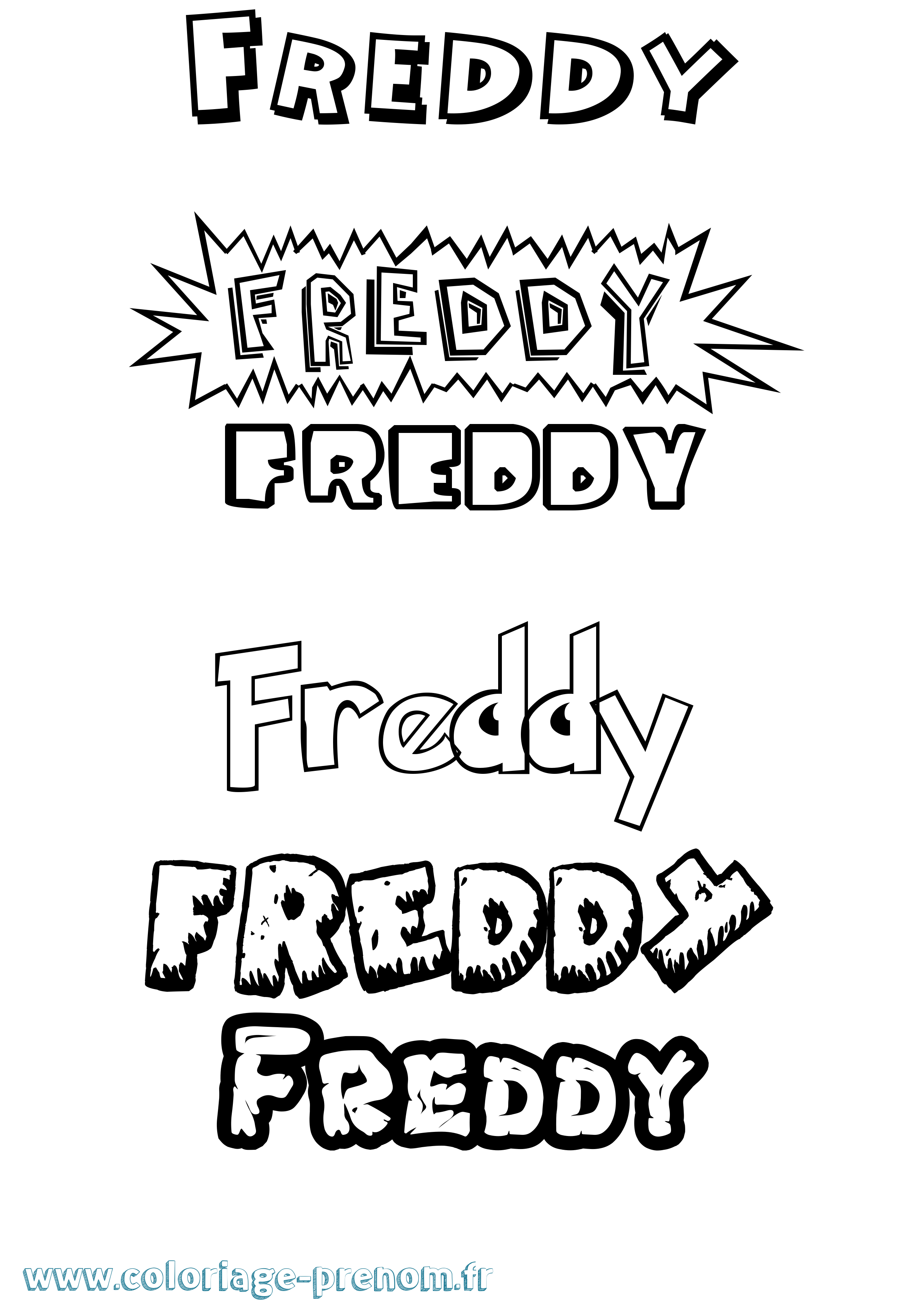 Coloriage Freddy Dessin Animé Coloriage prénom Freddy Dessin Animé