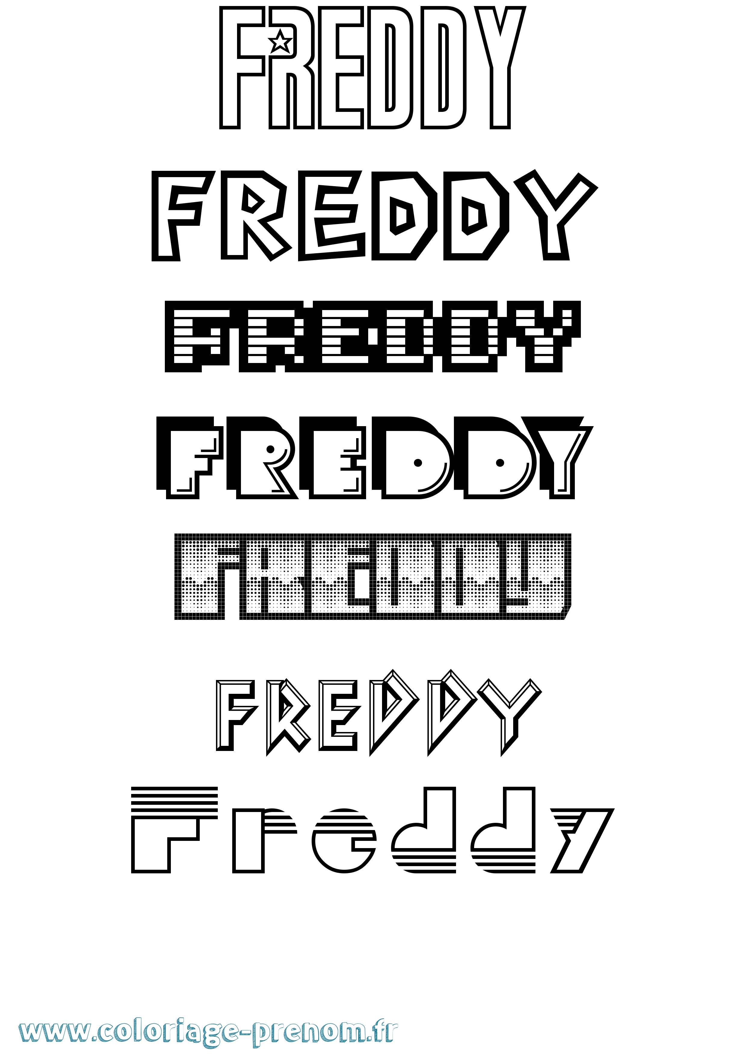 Coloriage Freddy Jeux Vidéos Coloriage prénom Freddy Jeux Vidéos