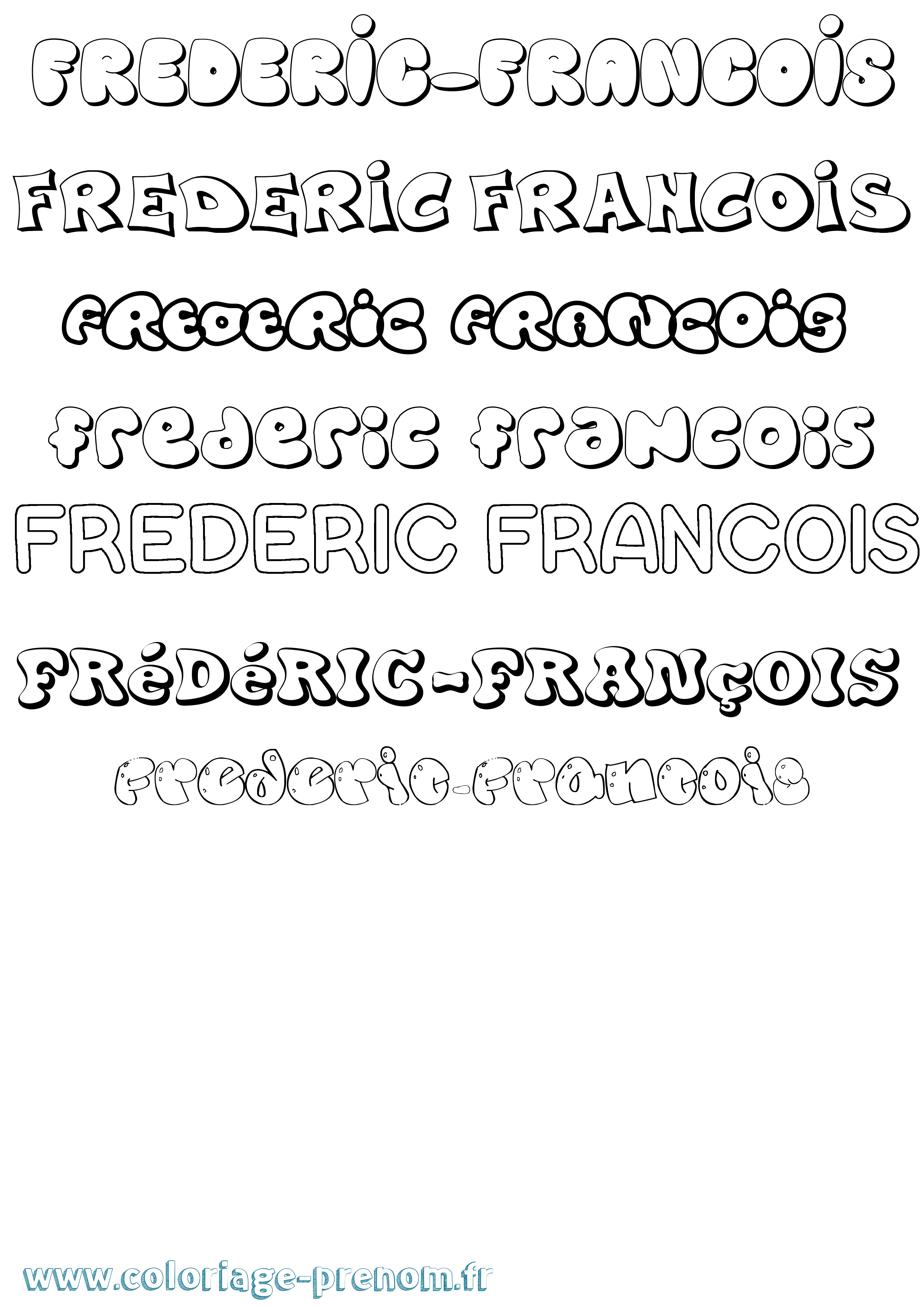 Coloriage Frédéric-François Bubble Coloriage prénom Frédéric-François Bubble