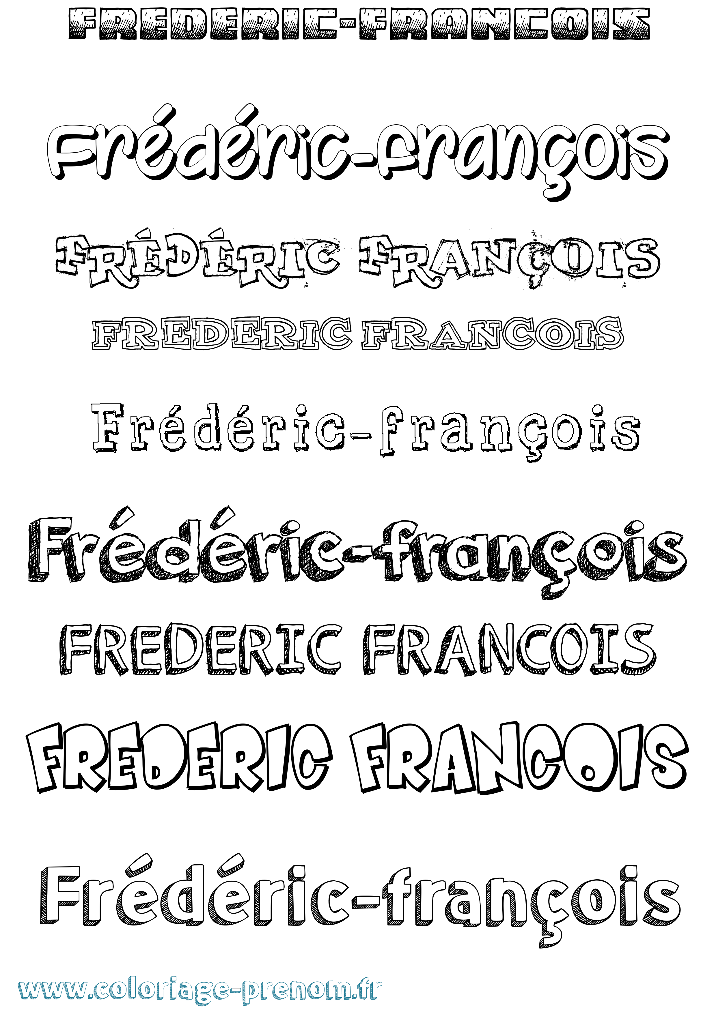 Coloriage Frédéric-François Dessiné Coloriage prénom Frédéric-François Dessiné