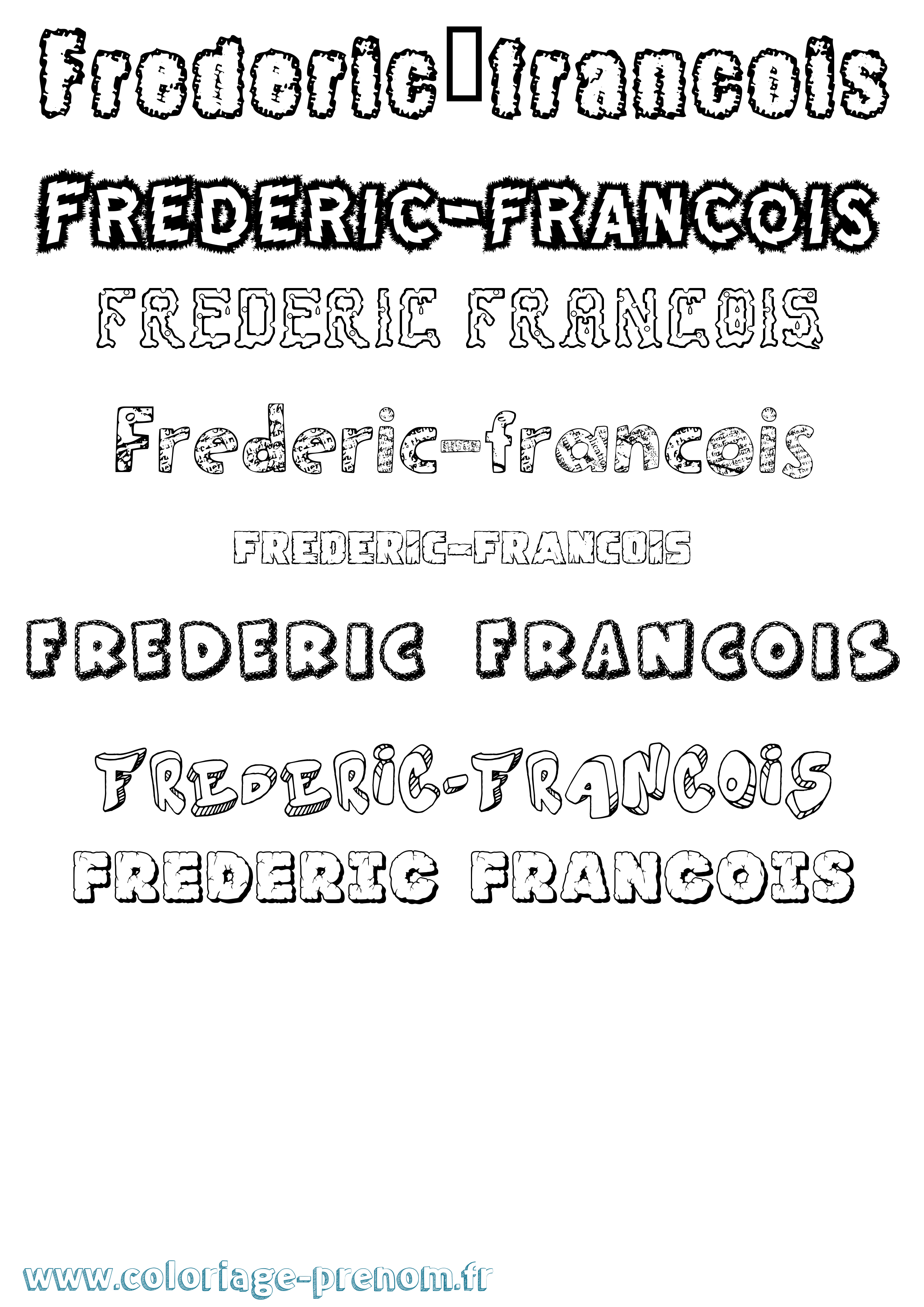 Coloriage Frédéric-François Destructuré Coloriage prénom Frédéric-François Destructuré
