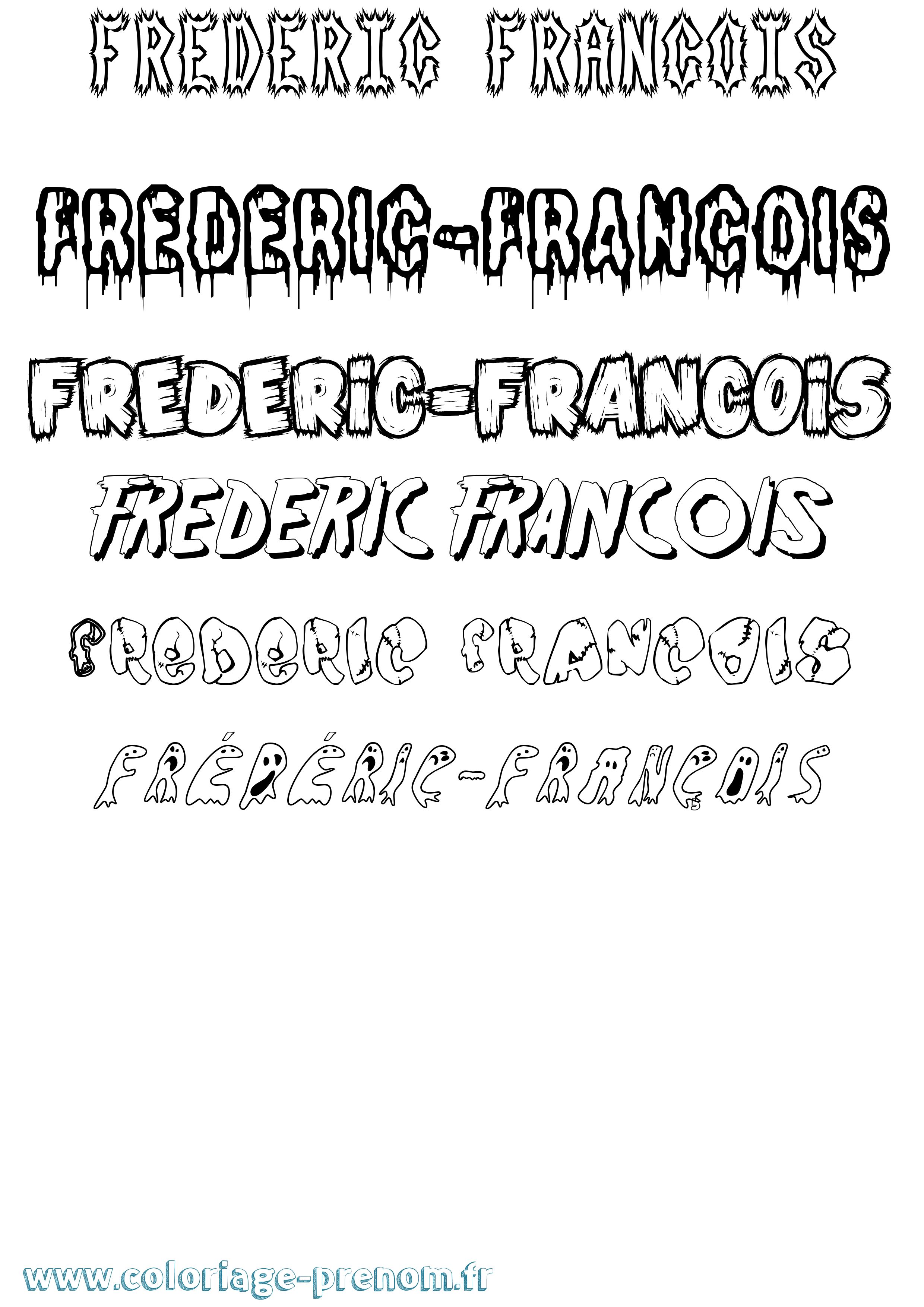 Coloriage Frédéric-François Frisson Coloriage prénom Frédéric-François Frisson