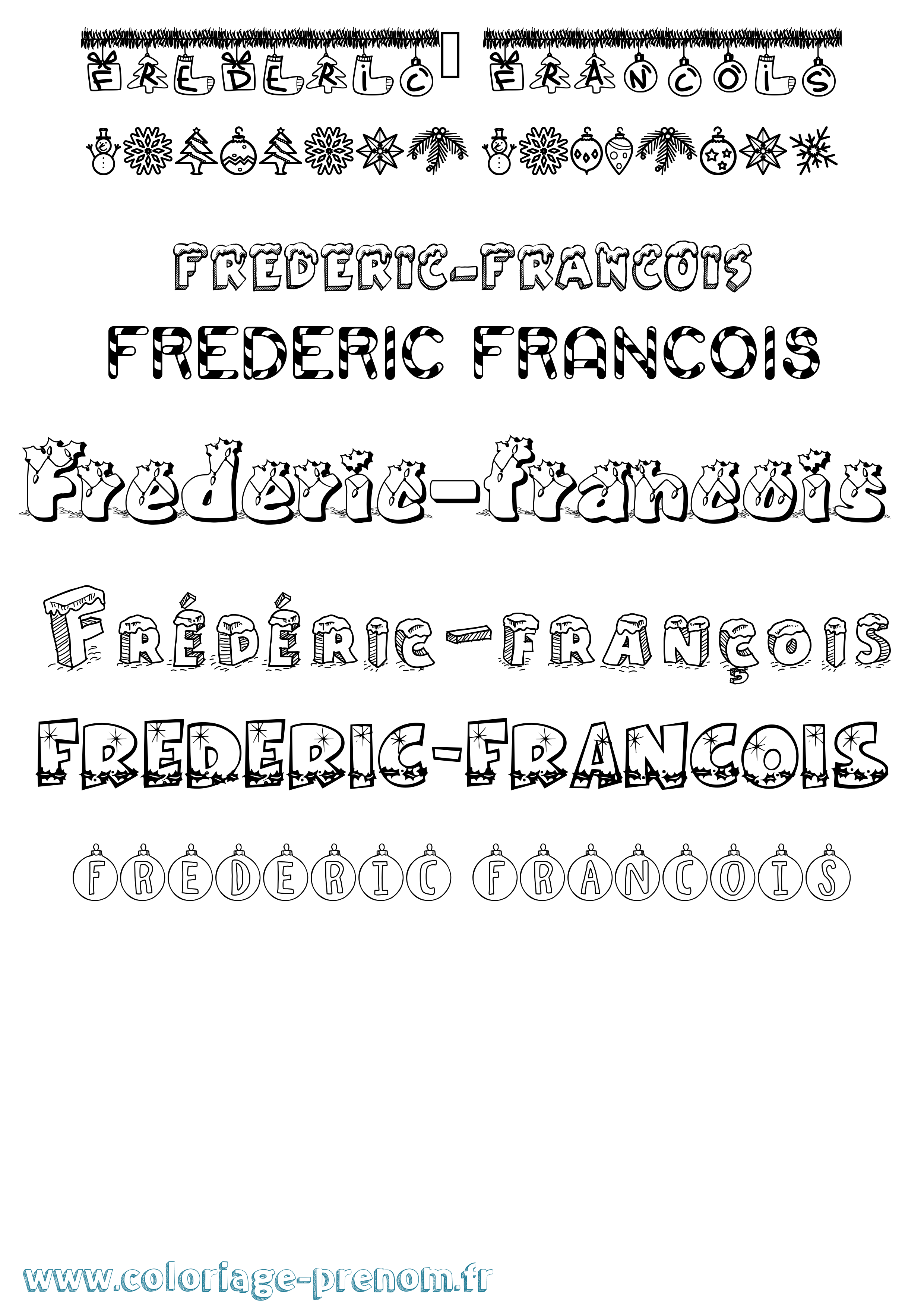 Coloriage Frédéric-François Noël Coloriage prénom Frédéric-François Noël