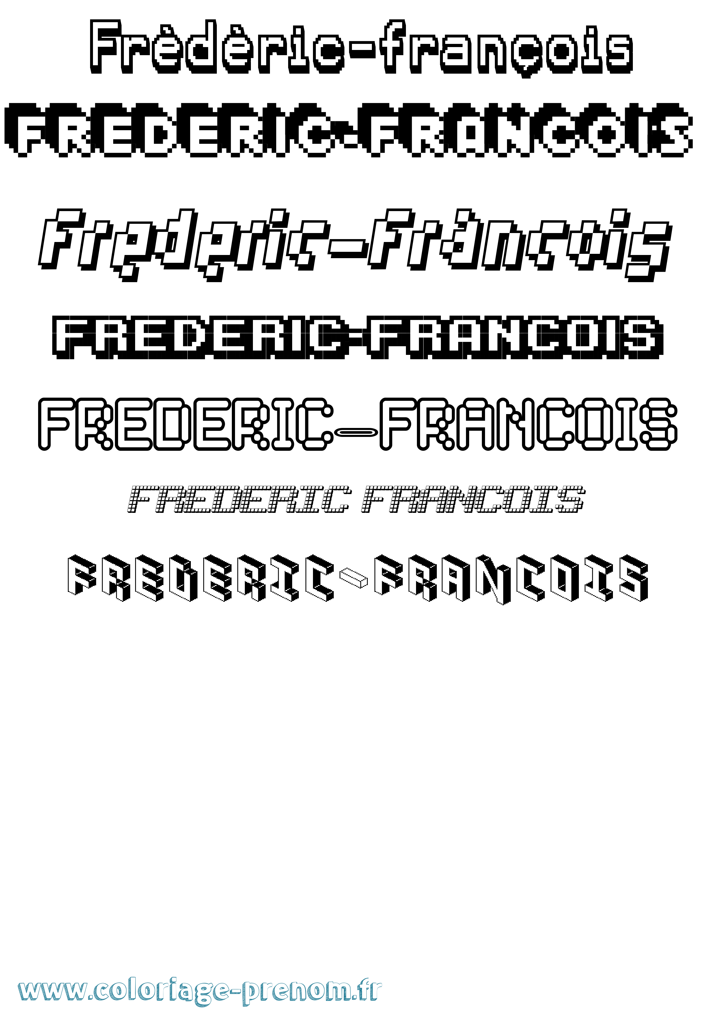 Coloriage Frédéric-François Pixel Coloriage prénom Frédéric-François Pixel