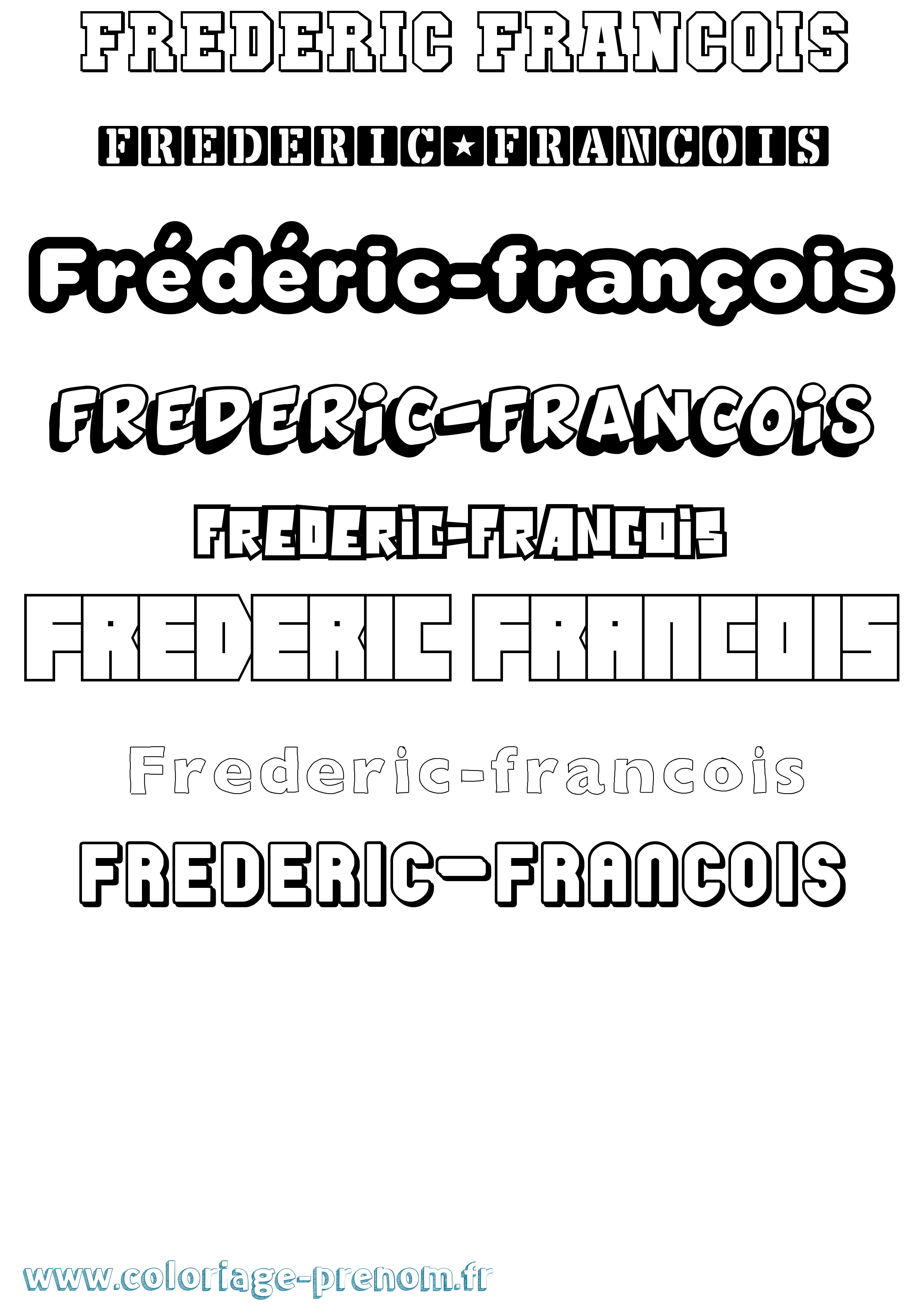 Coloriage Frédéric-François Simple Coloriage prénom Frédéric-François Simple
