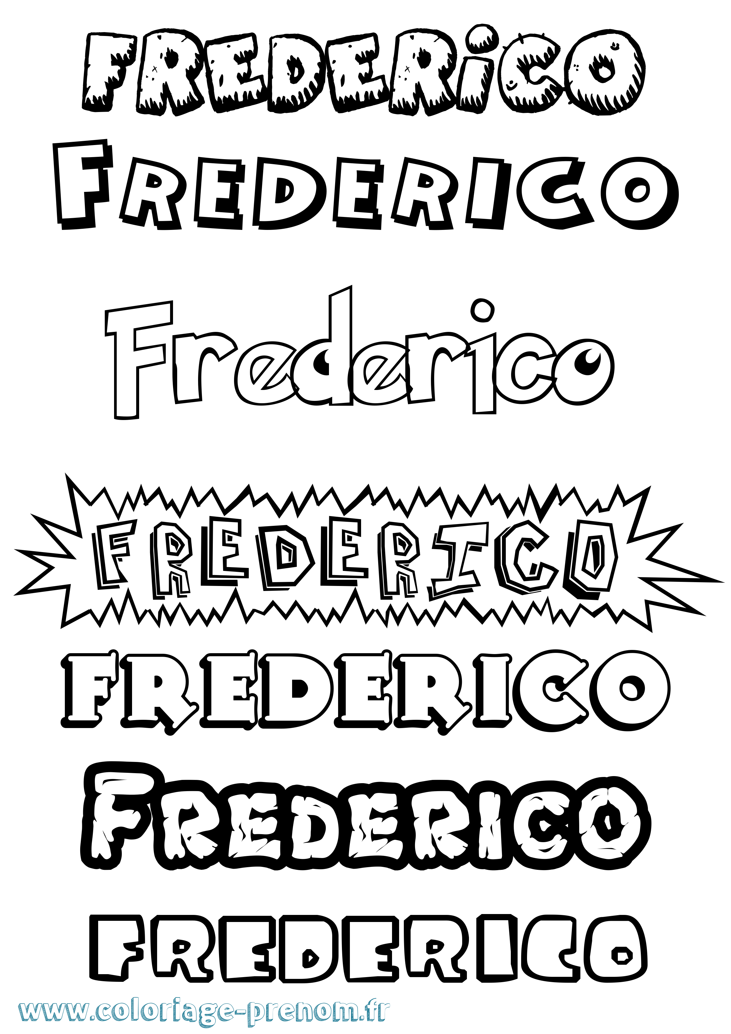 Coloriage Frederico Dessin Animé Coloriage prénom Frederico Dessin Animé