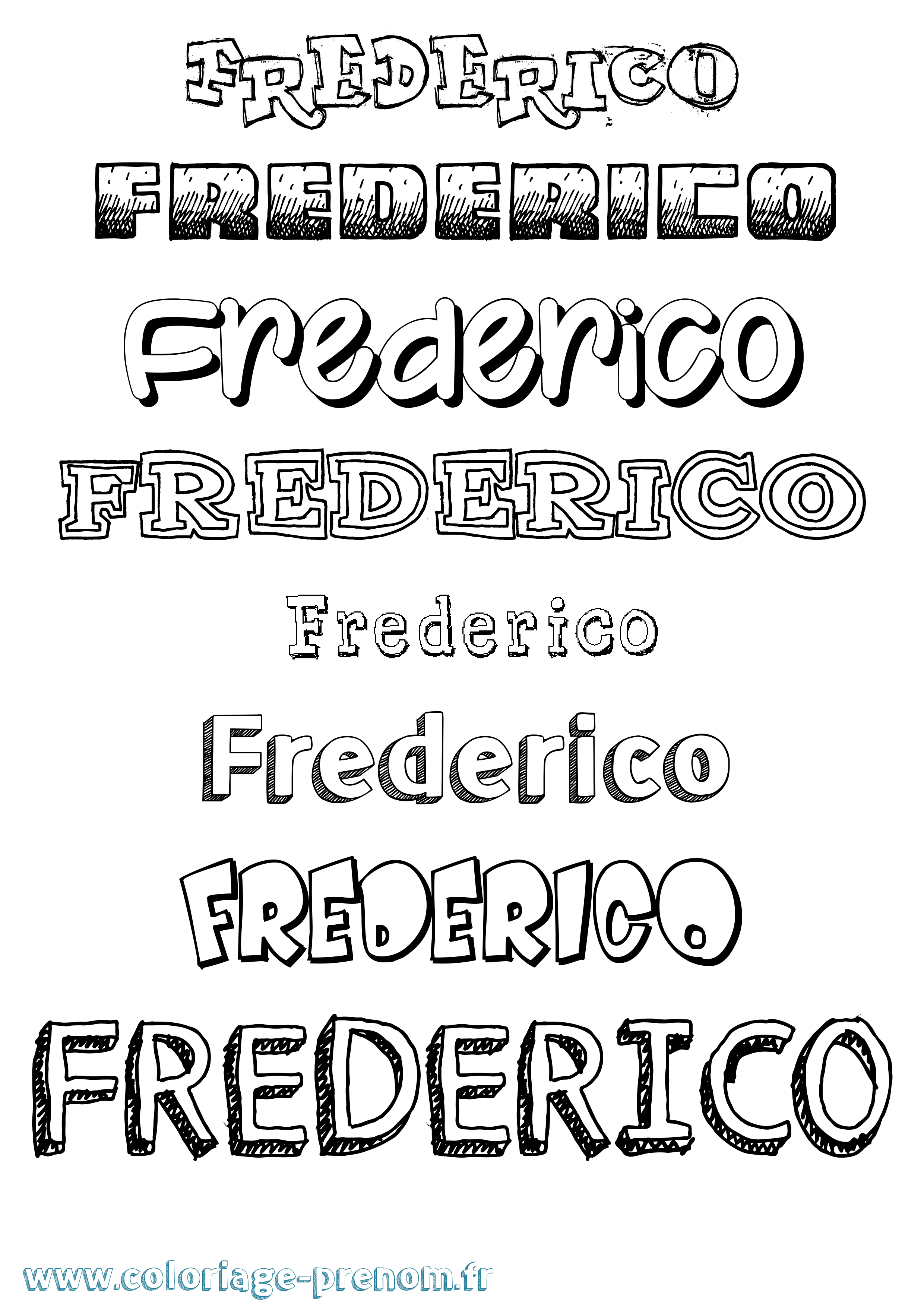Coloriage Frederico Dessiné Coloriage prénom Frederico Dessiné