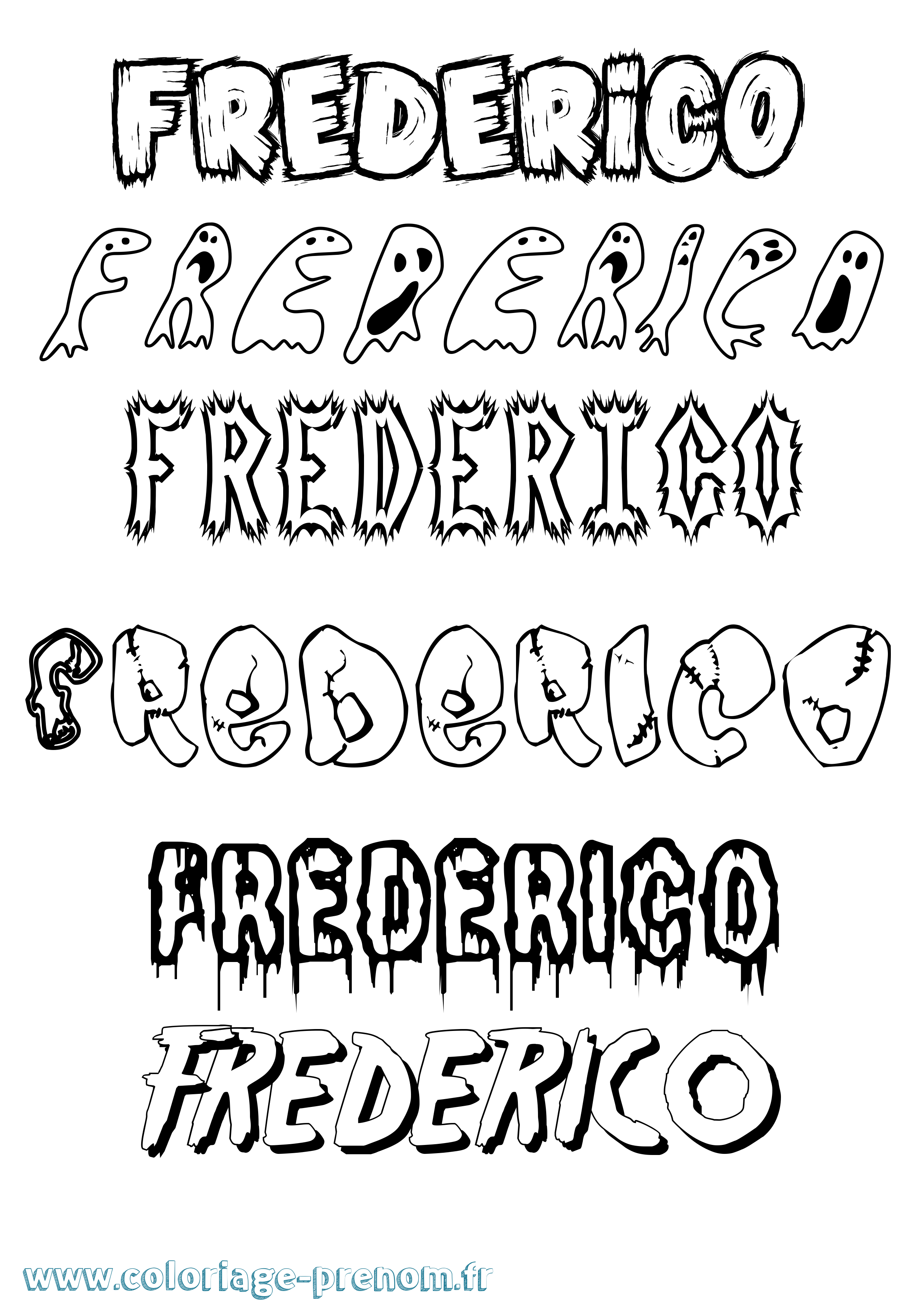 Coloriage Frederico Frisson Coloriage prénom Frederico Frisson