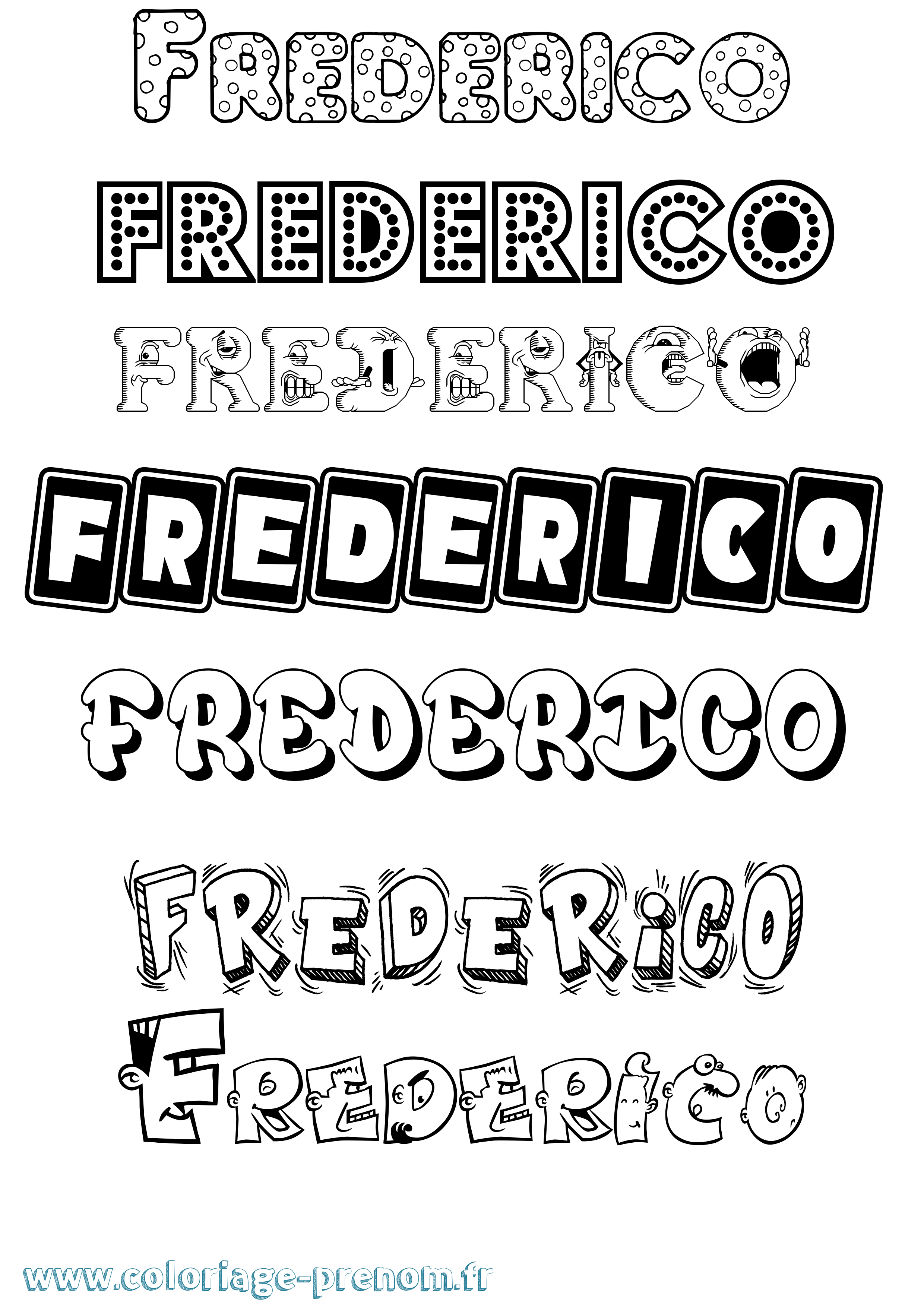 Coloriage Frederico Fun Coloriage prénom Frederico Fun