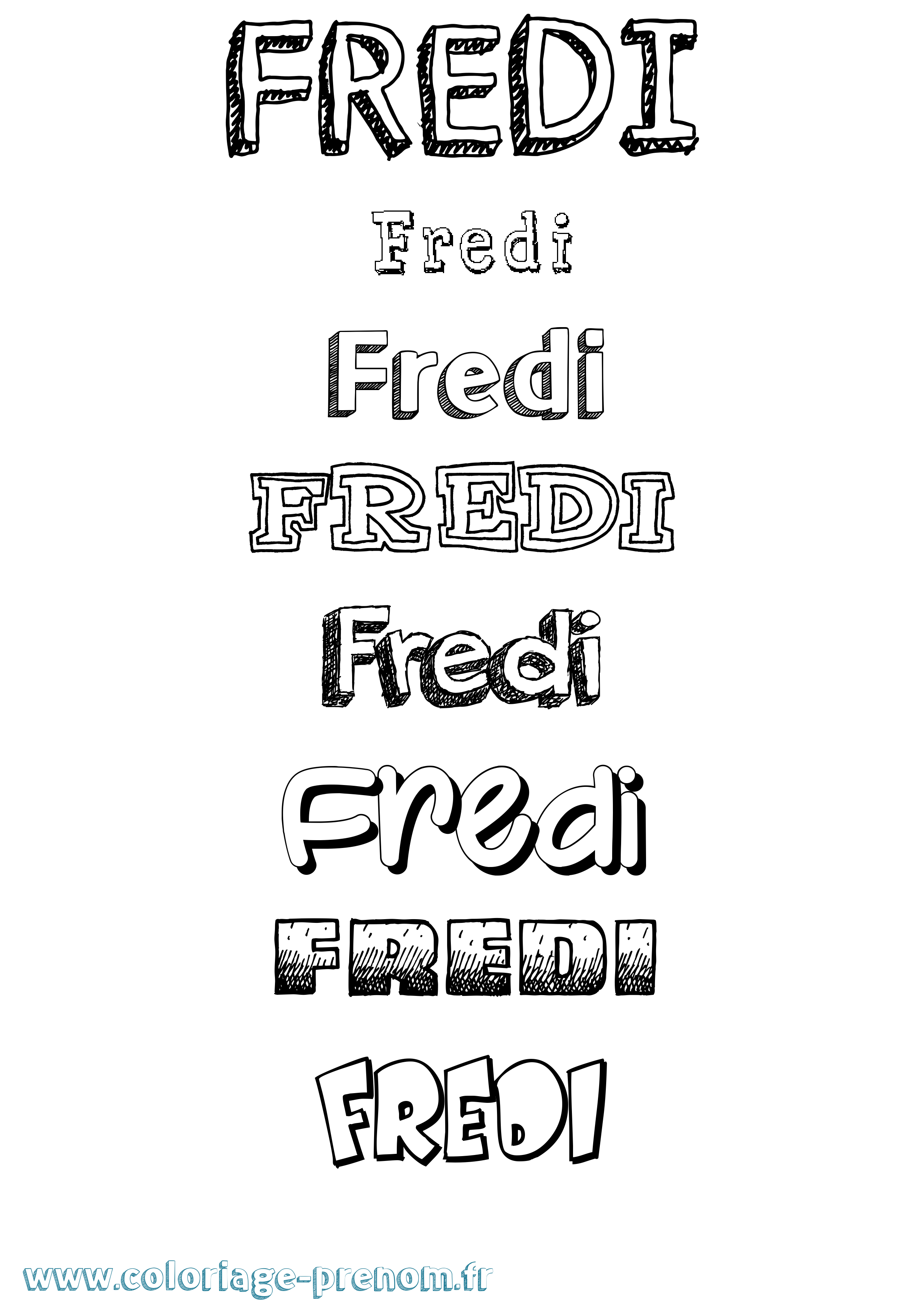 Coloriage Fredi Dessiné Coloriage prénom Fredi Dessiné