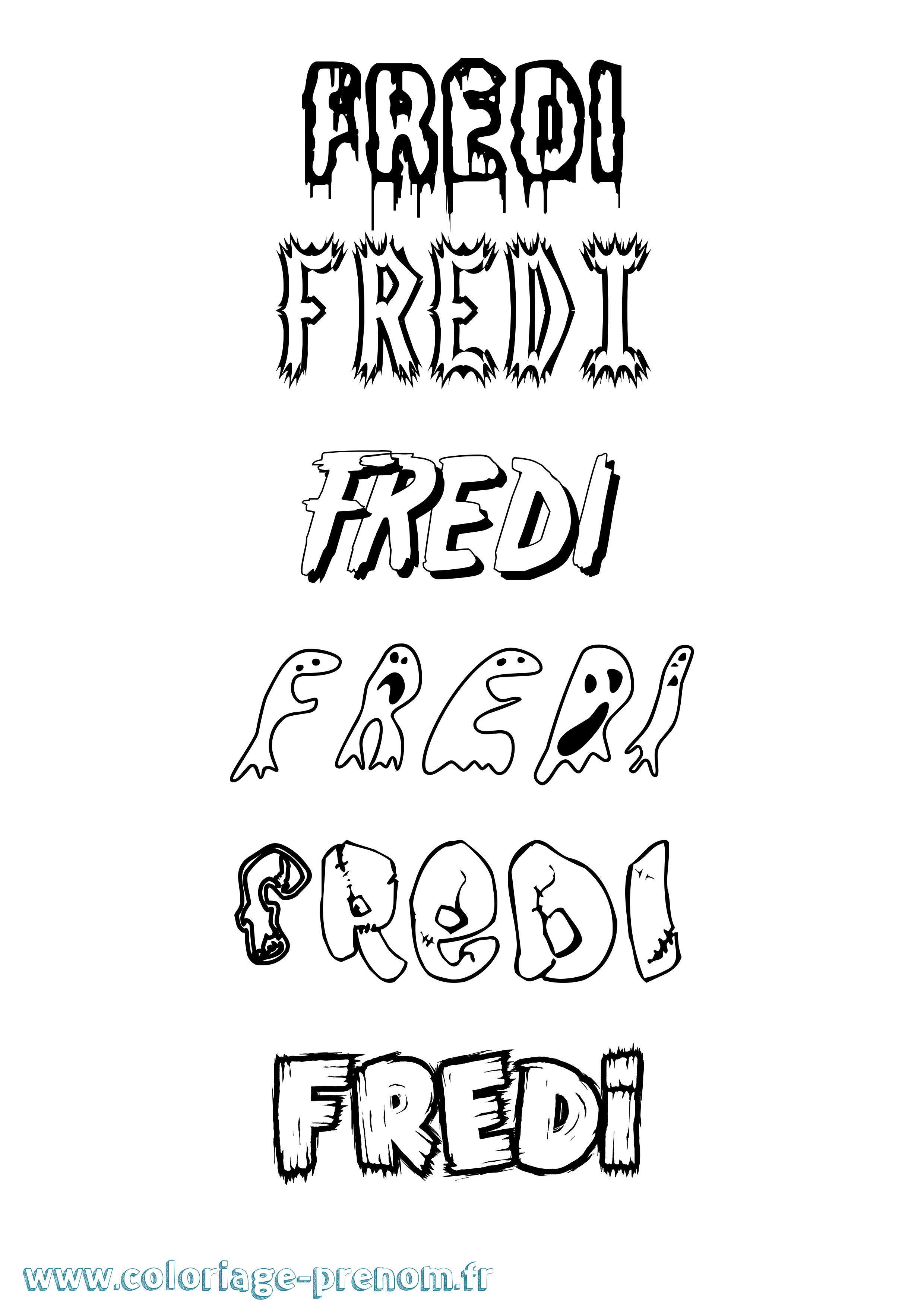 Coloriage Fredi Frisson Coloriage prénom Fredi Frisson