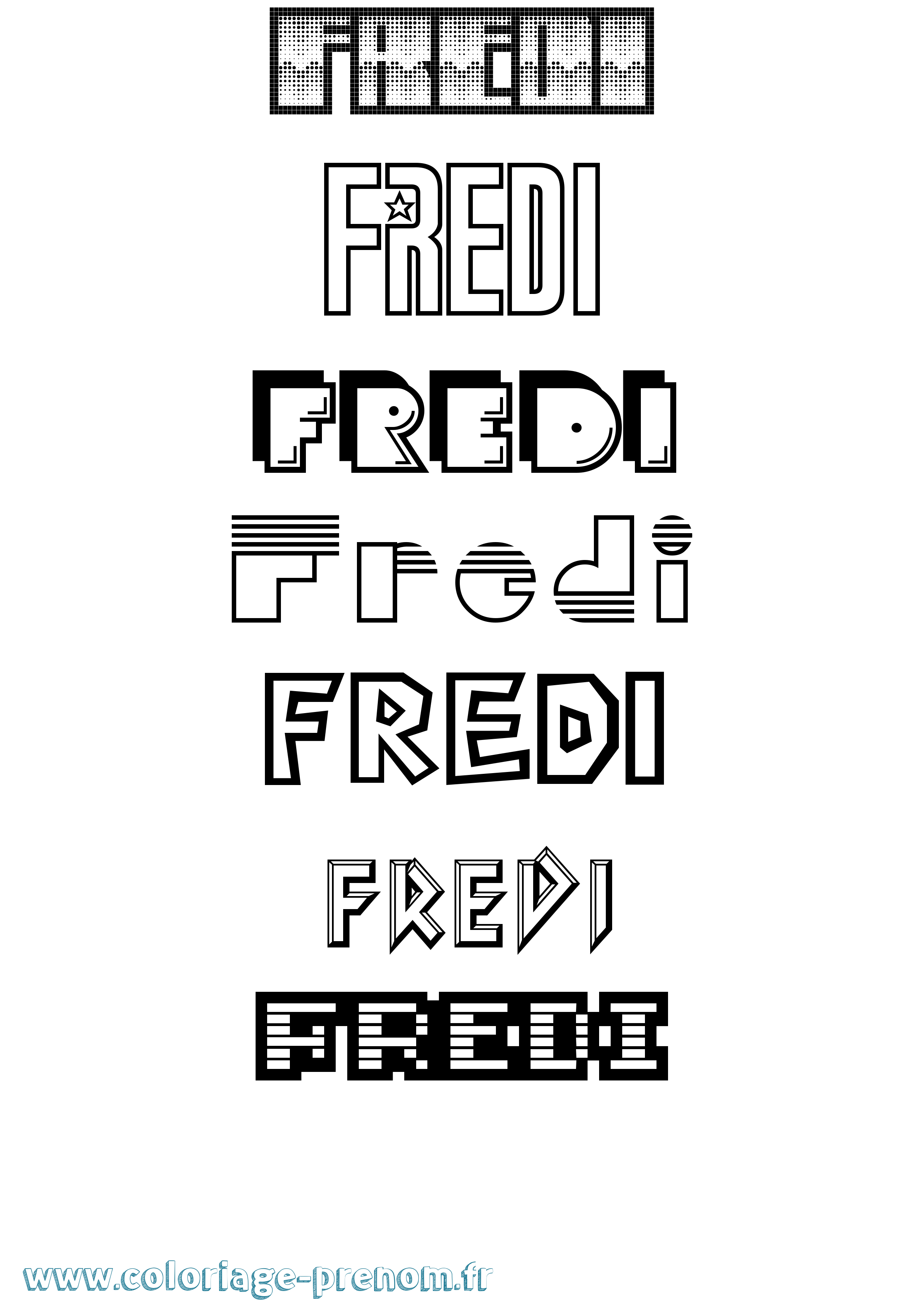 Coloriage Fredi Jeux Vidéos Coloriage prénom Fredi Jeux Vidéos
