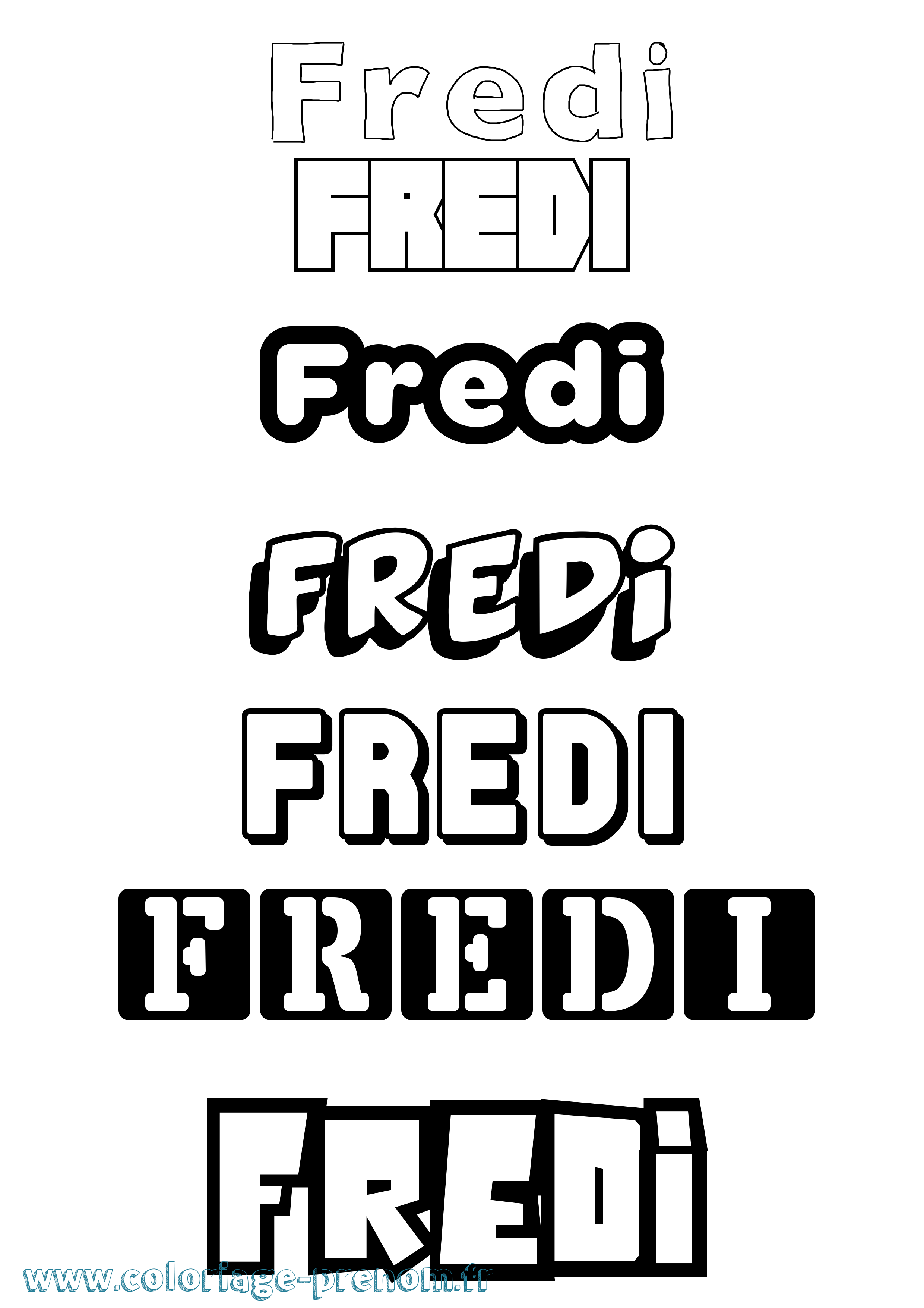 Coloriage Fredi Simple Coloriage prénom Fredi Simple