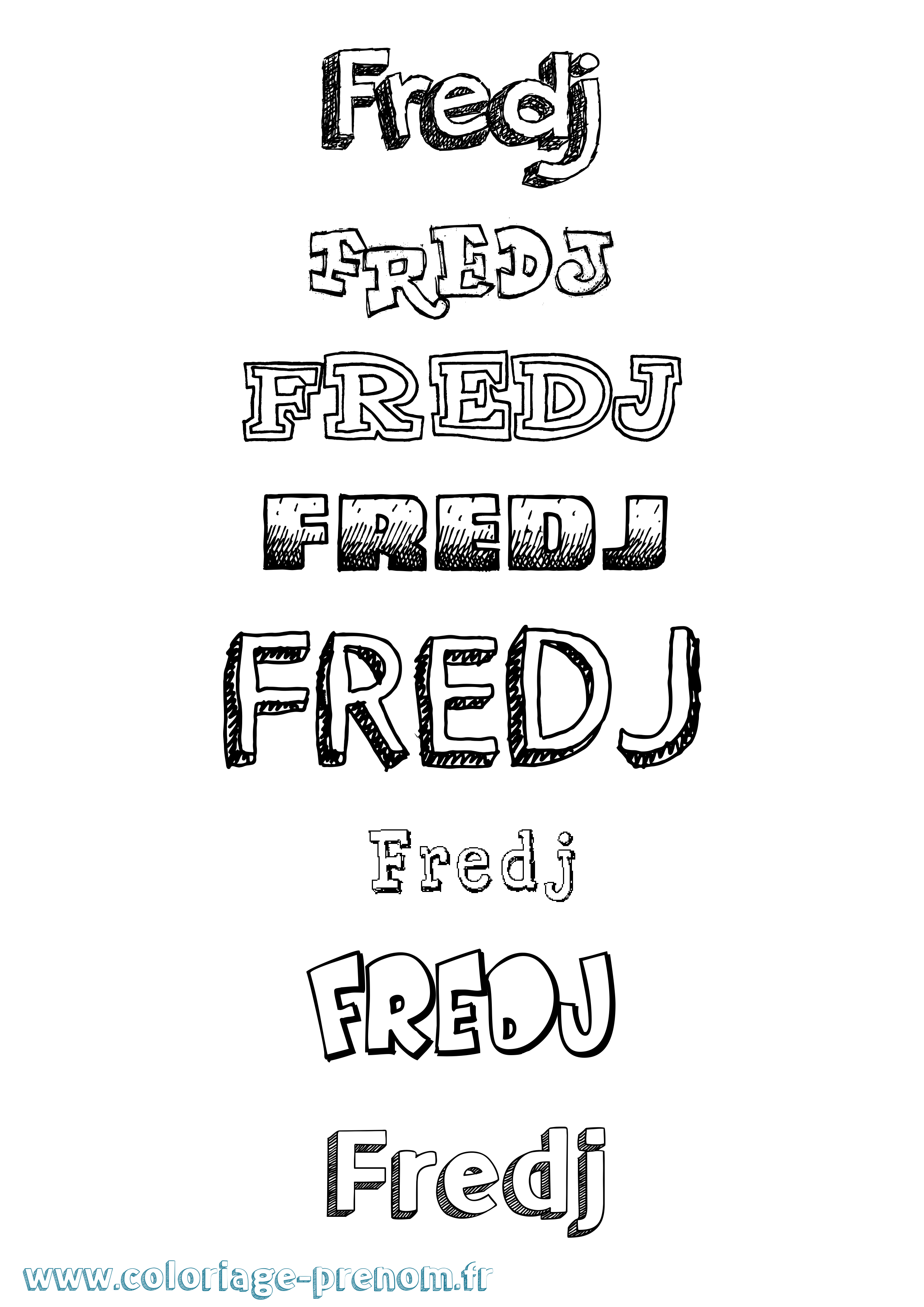 Coloriage Fredj Dessiné Coloriage prénom Fredj Dessiné