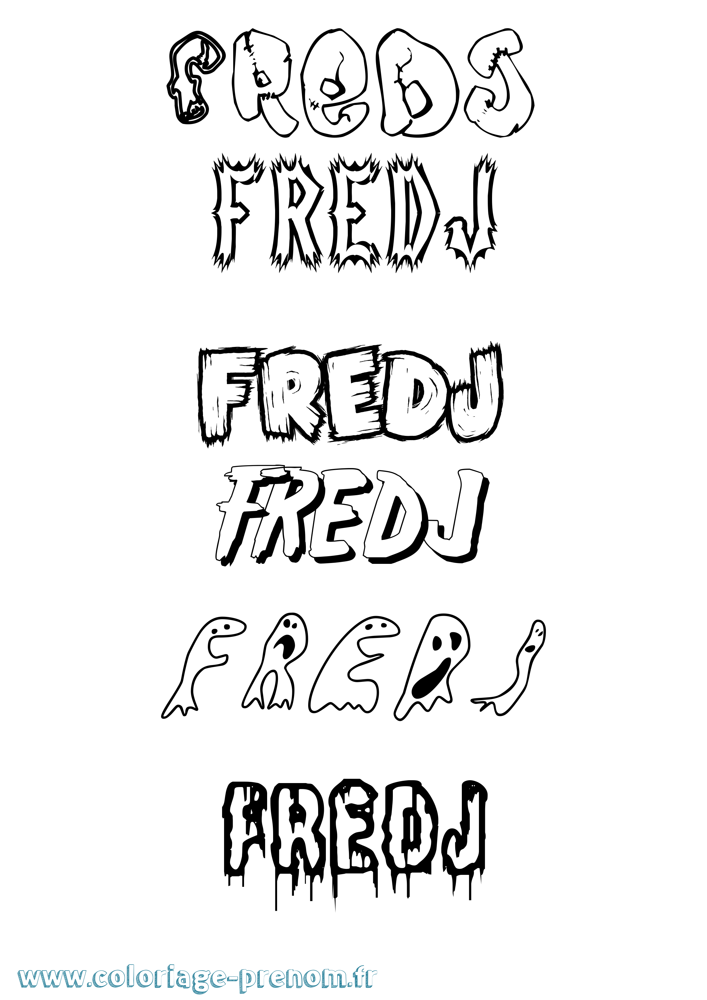 Coloriage Fredj Frisson Coloriage prénom Fredj Frisson