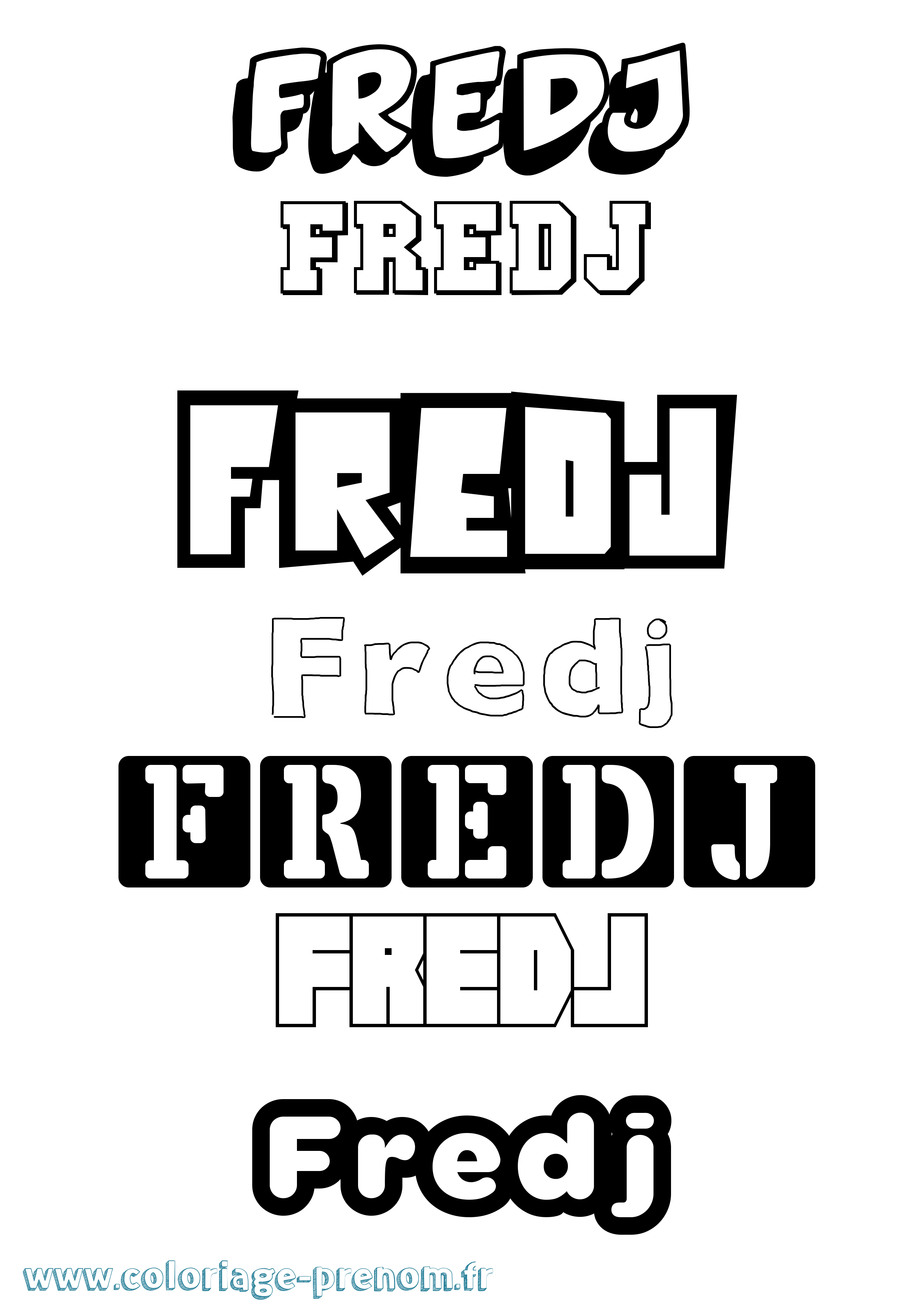 Coloriage Fredj Simple Coloriage prénom Fredj Simple