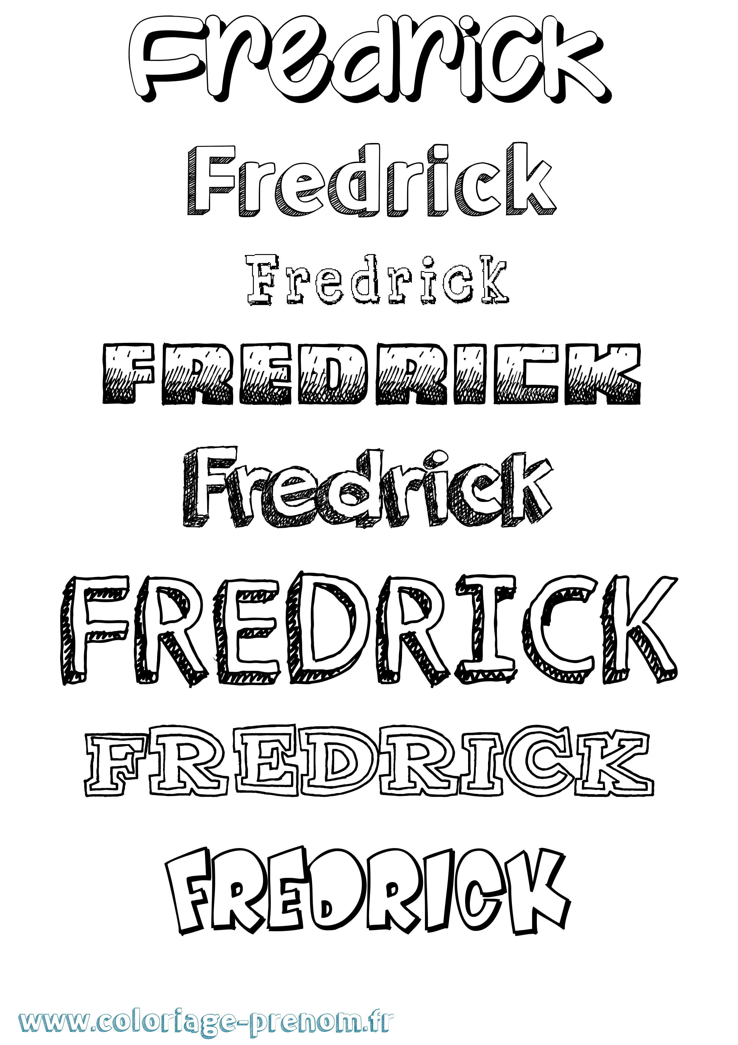 Coloriage Fredrick Dessiné Coloriage prénom Fredrick Dessiné