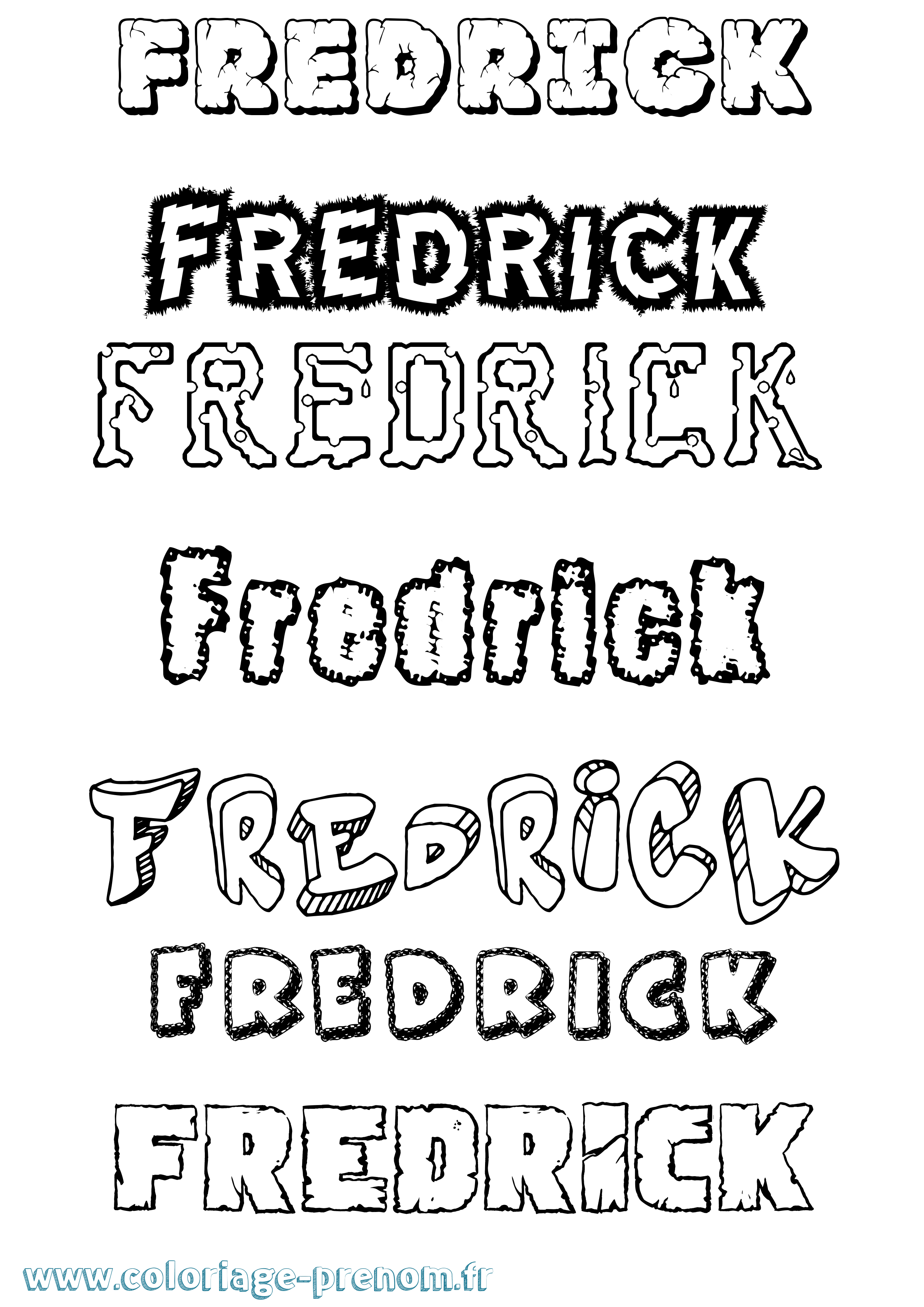 Coloriage Fredrick Destructuré Coloriage prénom Fredrick Destructuré