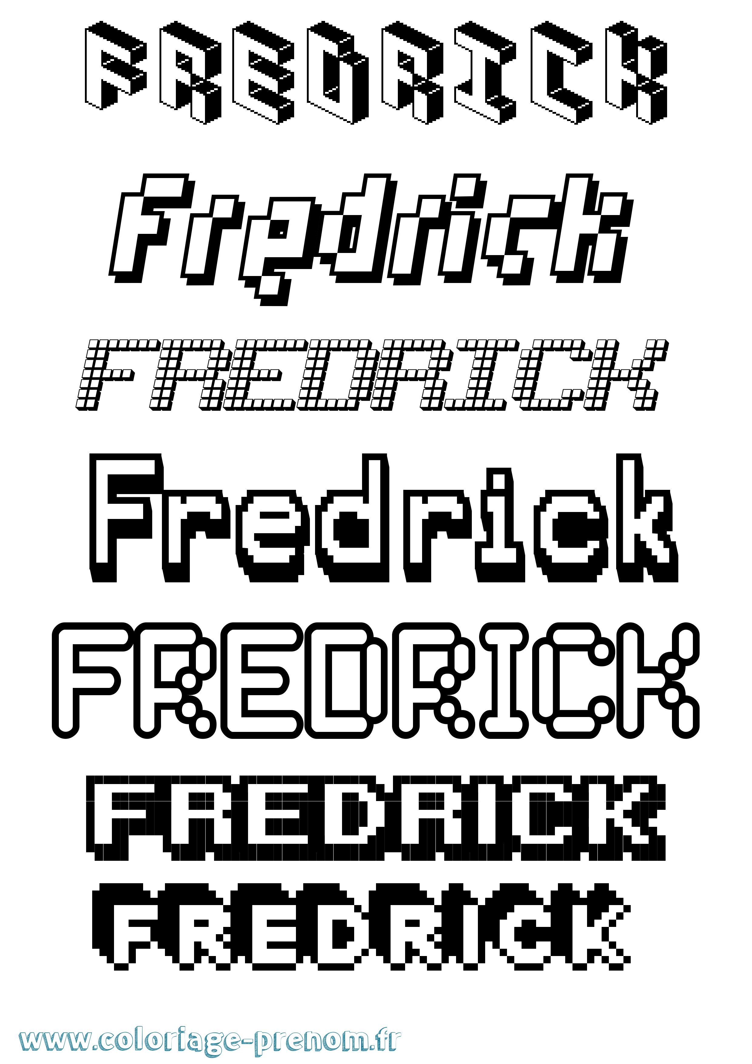 Coloriage Fredrick Pixel Coloriage prénom Fredrick Pixel