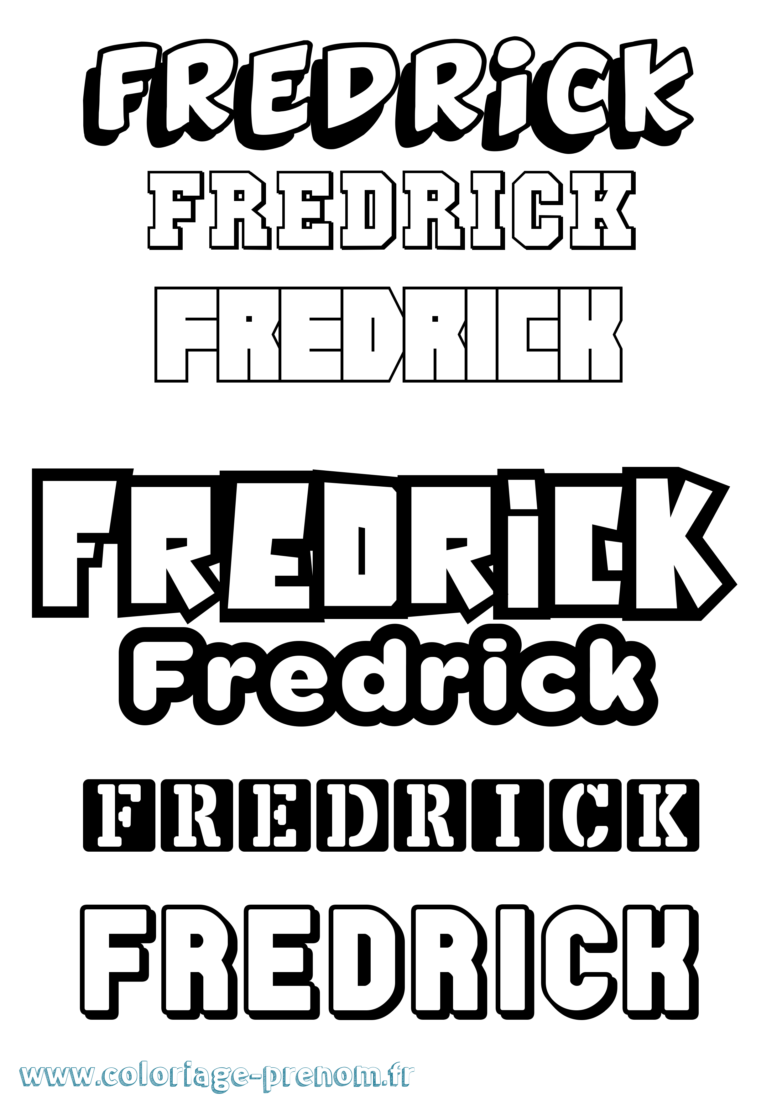 Coloriage Fredrick Simple Coloriage prénom Fredrick Simple
