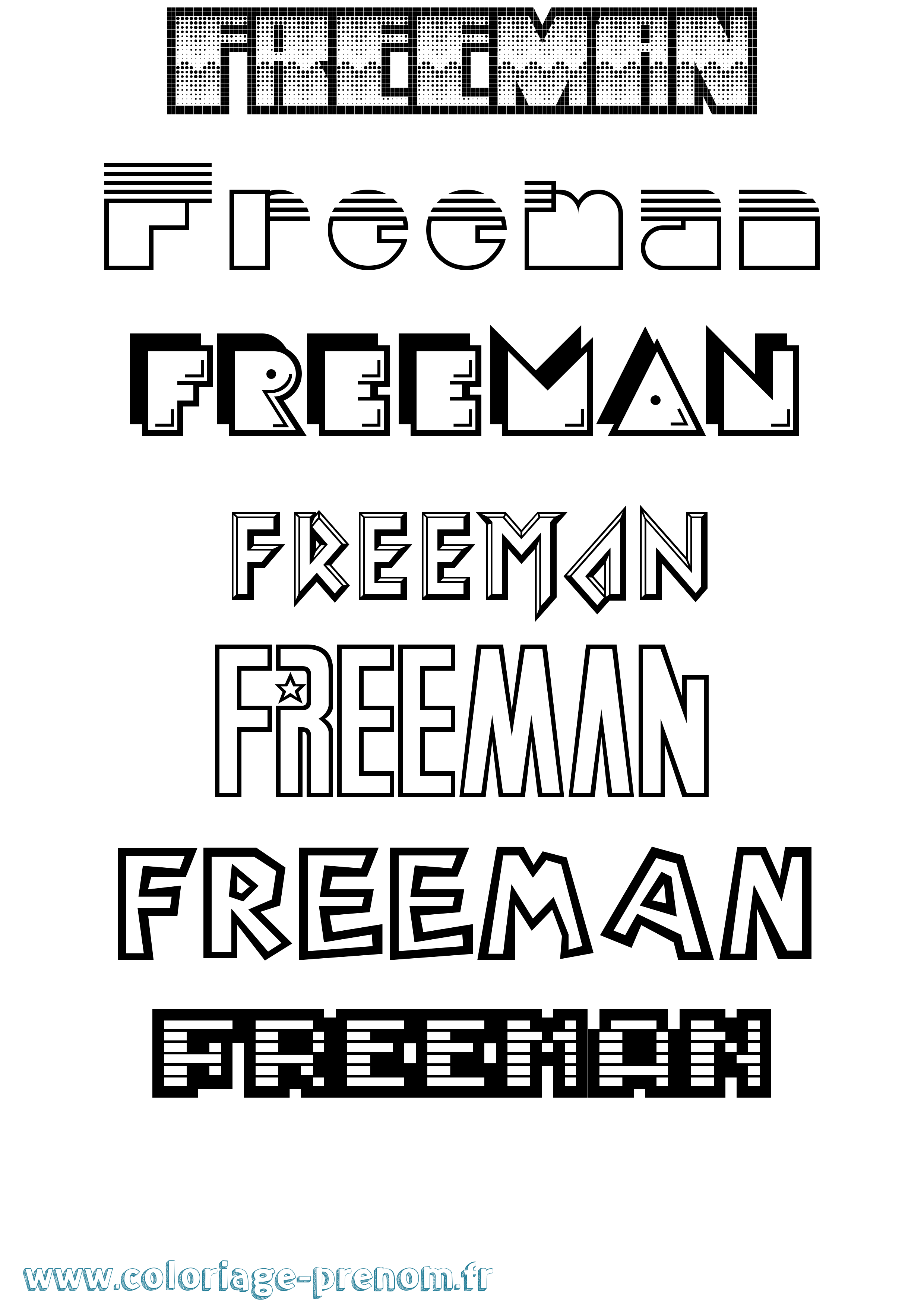 Coloriage Freeman Jeux Vidéos Coloriage prénom Freeman Jeux Vidéos
