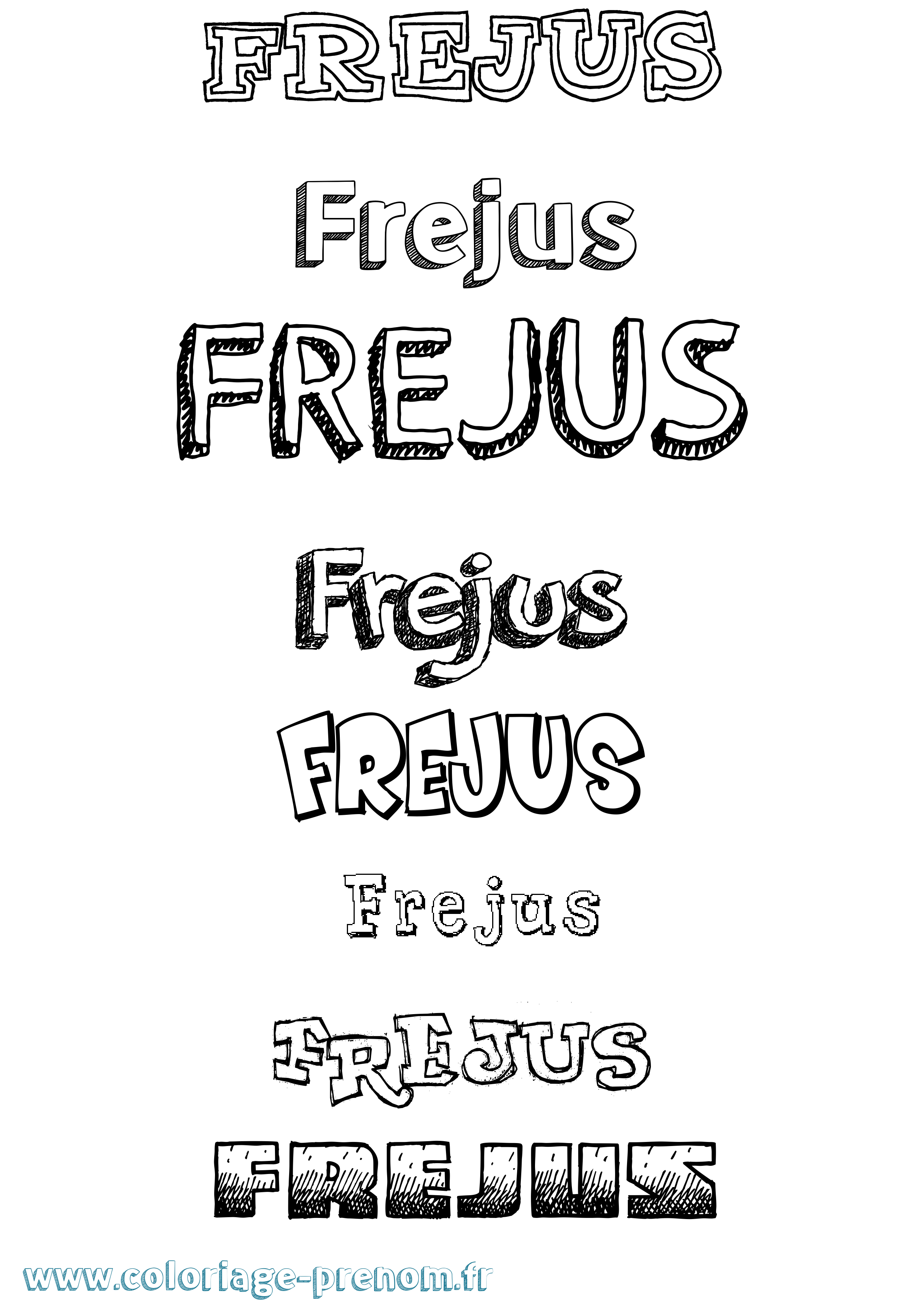 Coloriage Frejus Dessiné Coloriage prénom Frejus Dessiné
