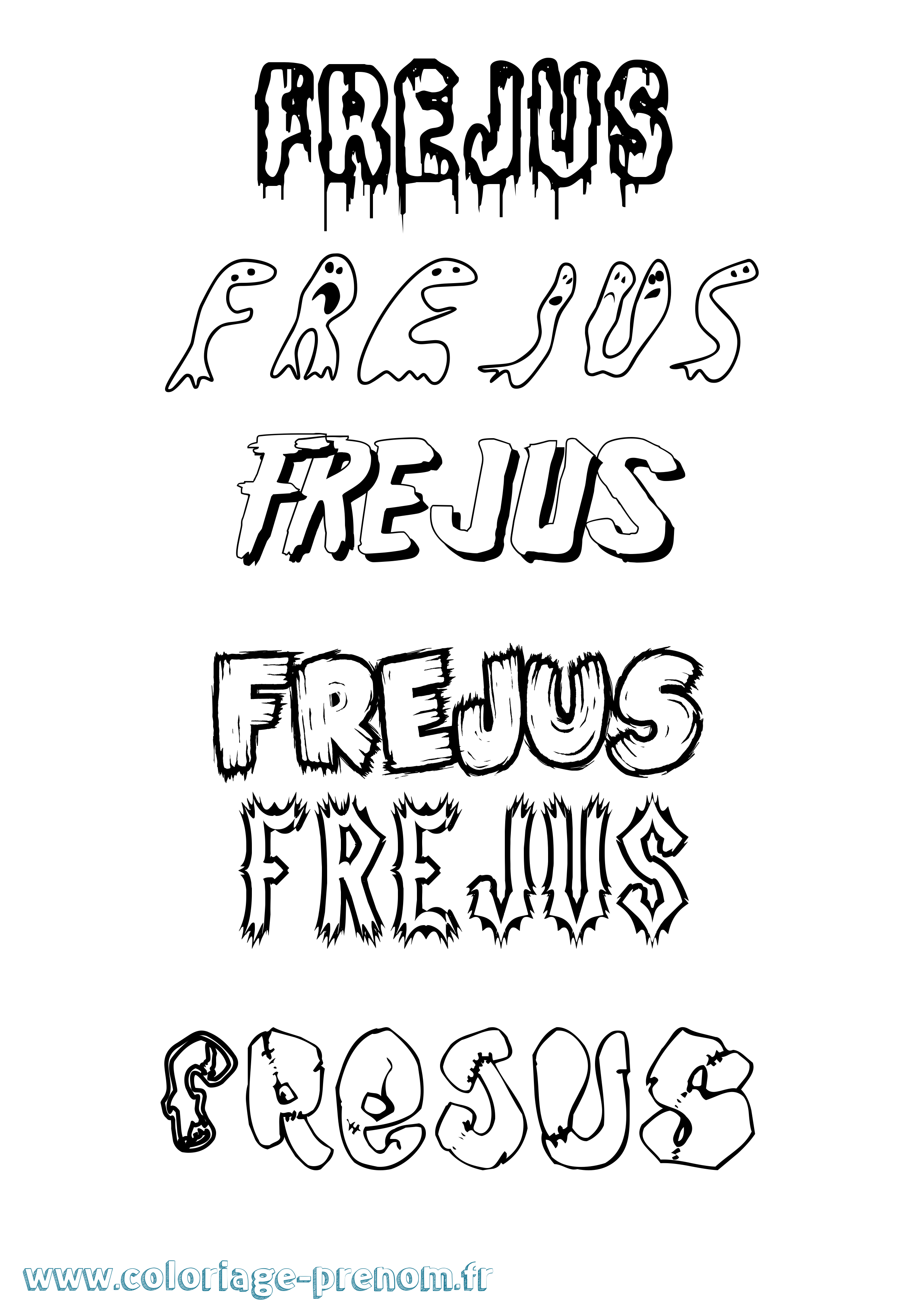 Coloriage Frejus Frisson Coloriage prénom Frejus Frisson