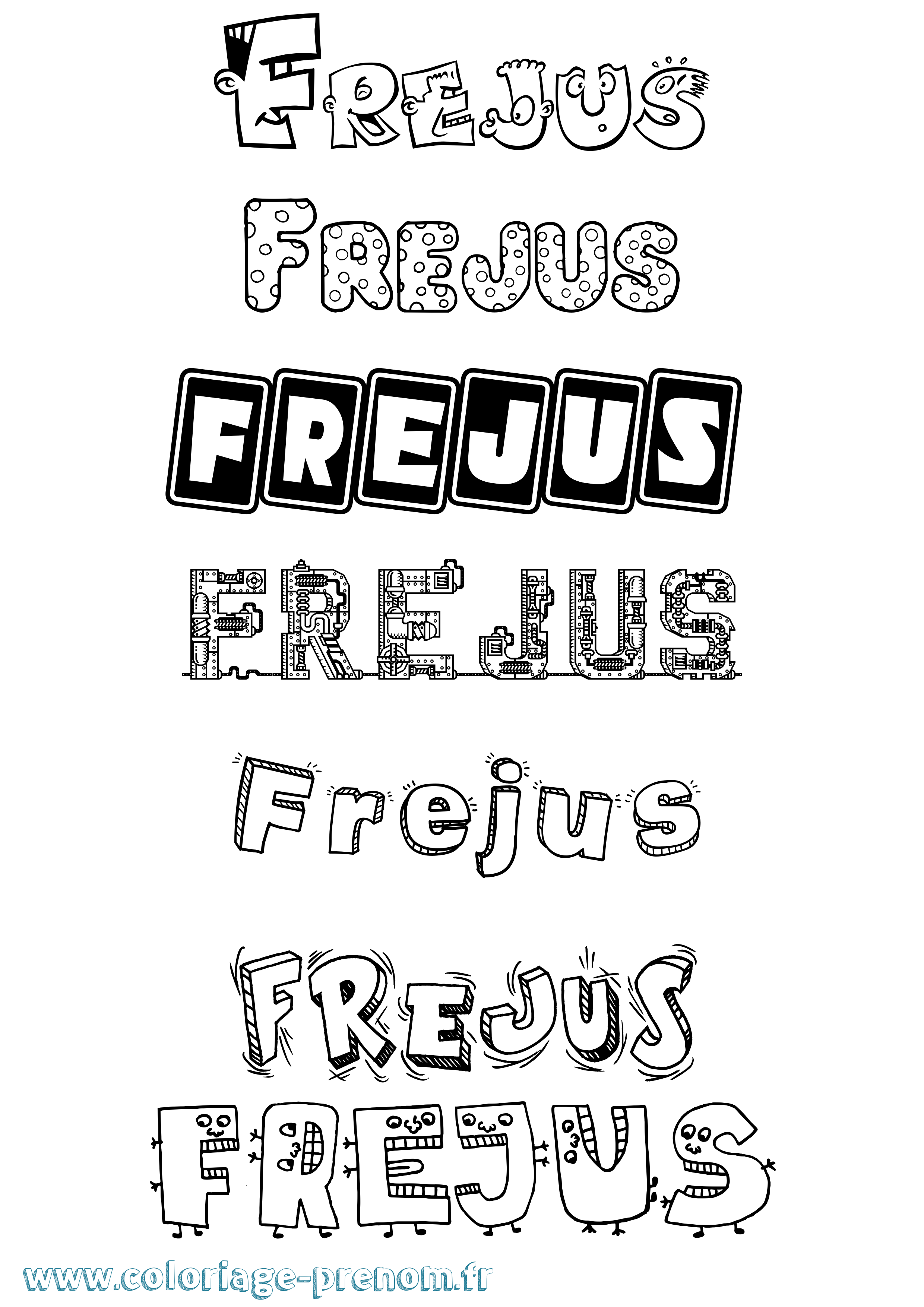 Coloriage Frejus Fun Coloriage prénom Frejus Fun