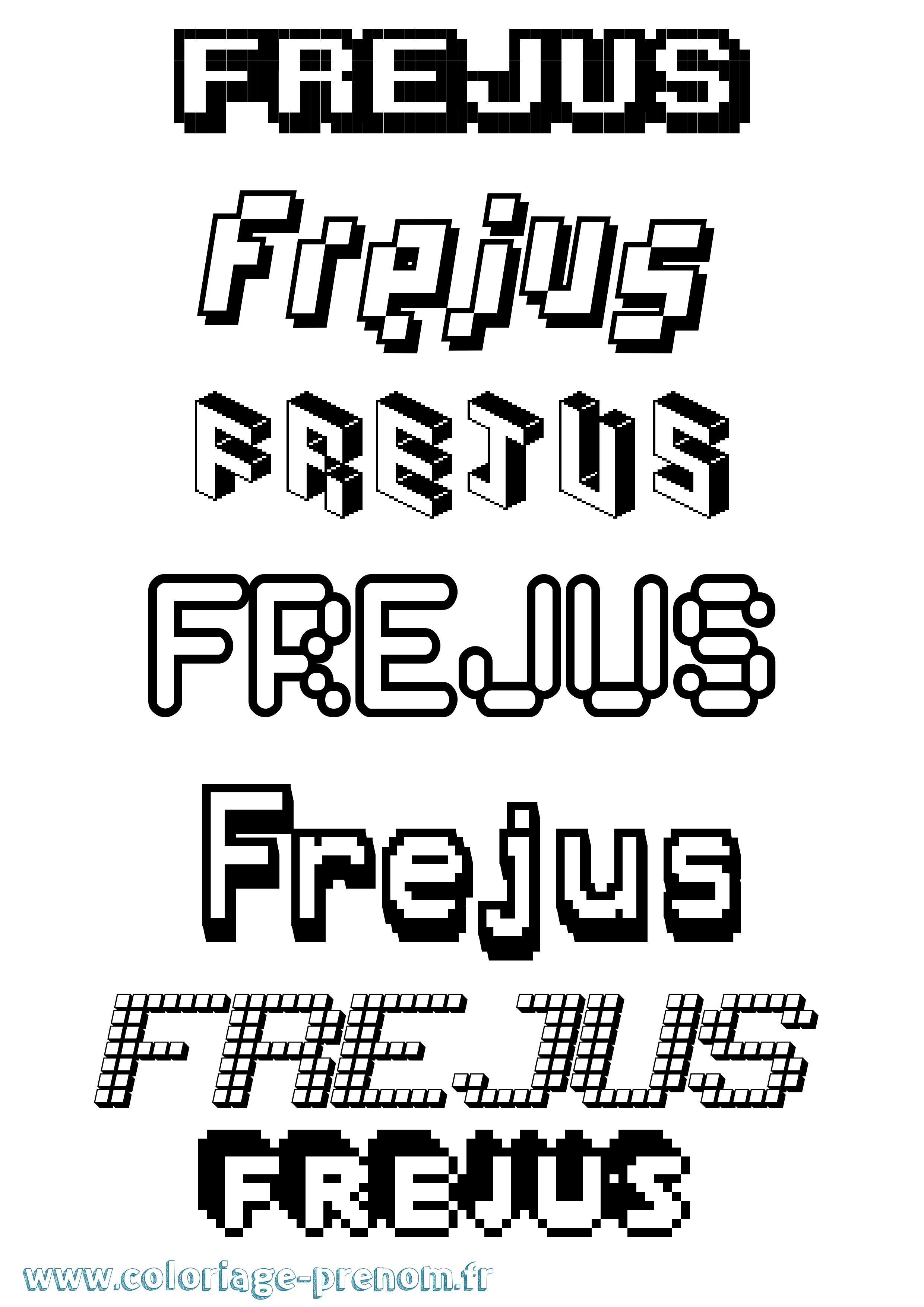 Coloriage Frejus Pixel Coloriage prénom Frejus Pixel