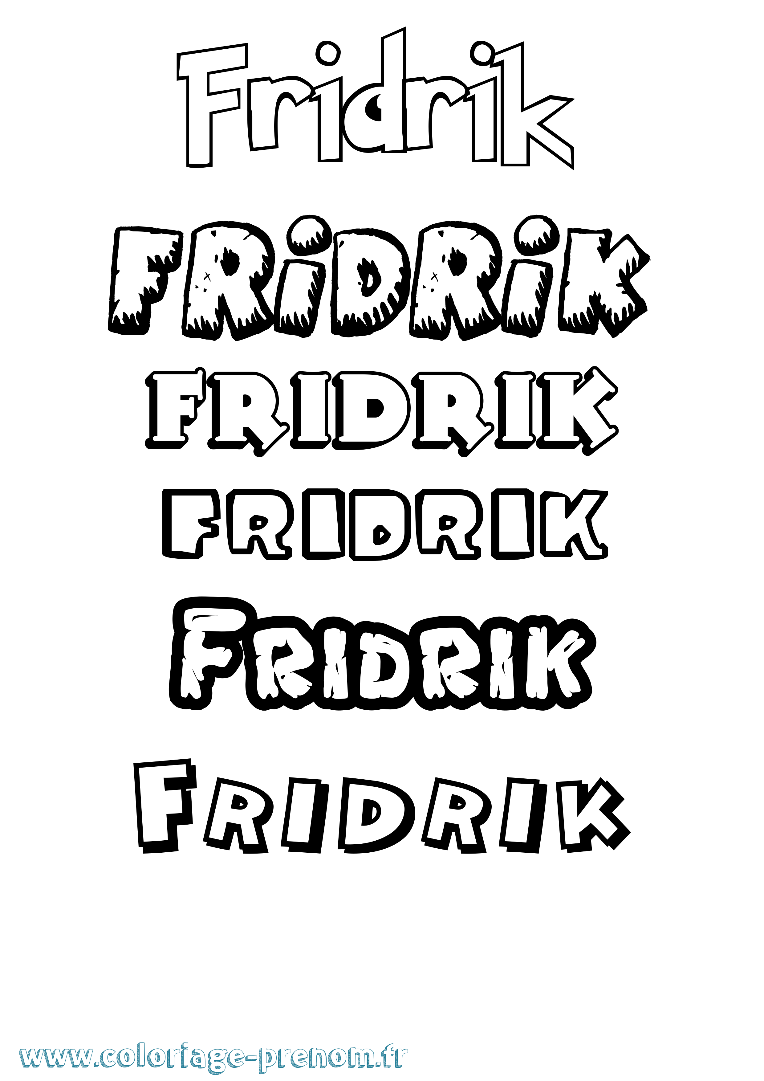 Coloriage Fridrik Dessin Animé Coloriage prénom Fridrik Dessin Animé