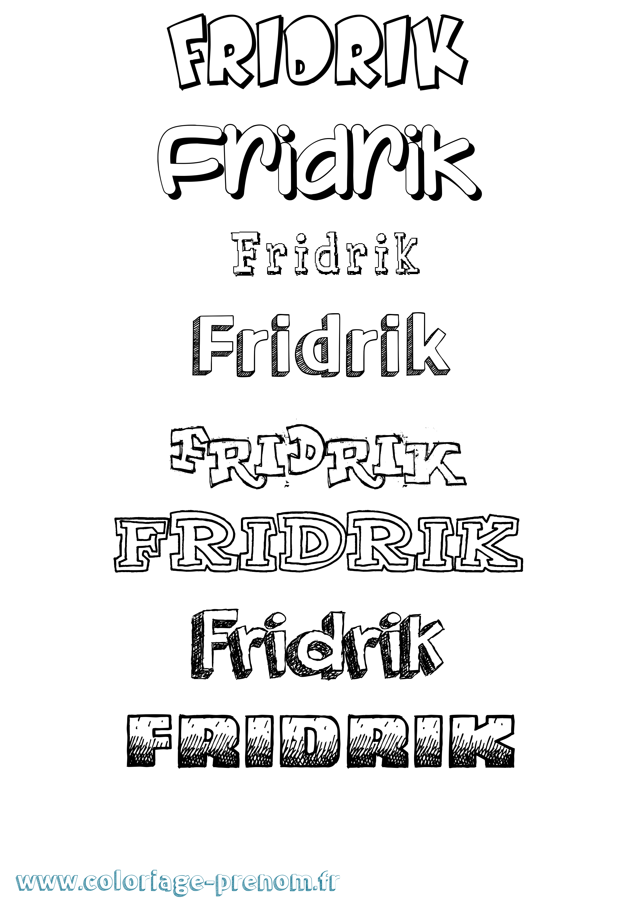 Coloriage Fridrik Dessiné Coloriage prénom Fridrik Dessiné