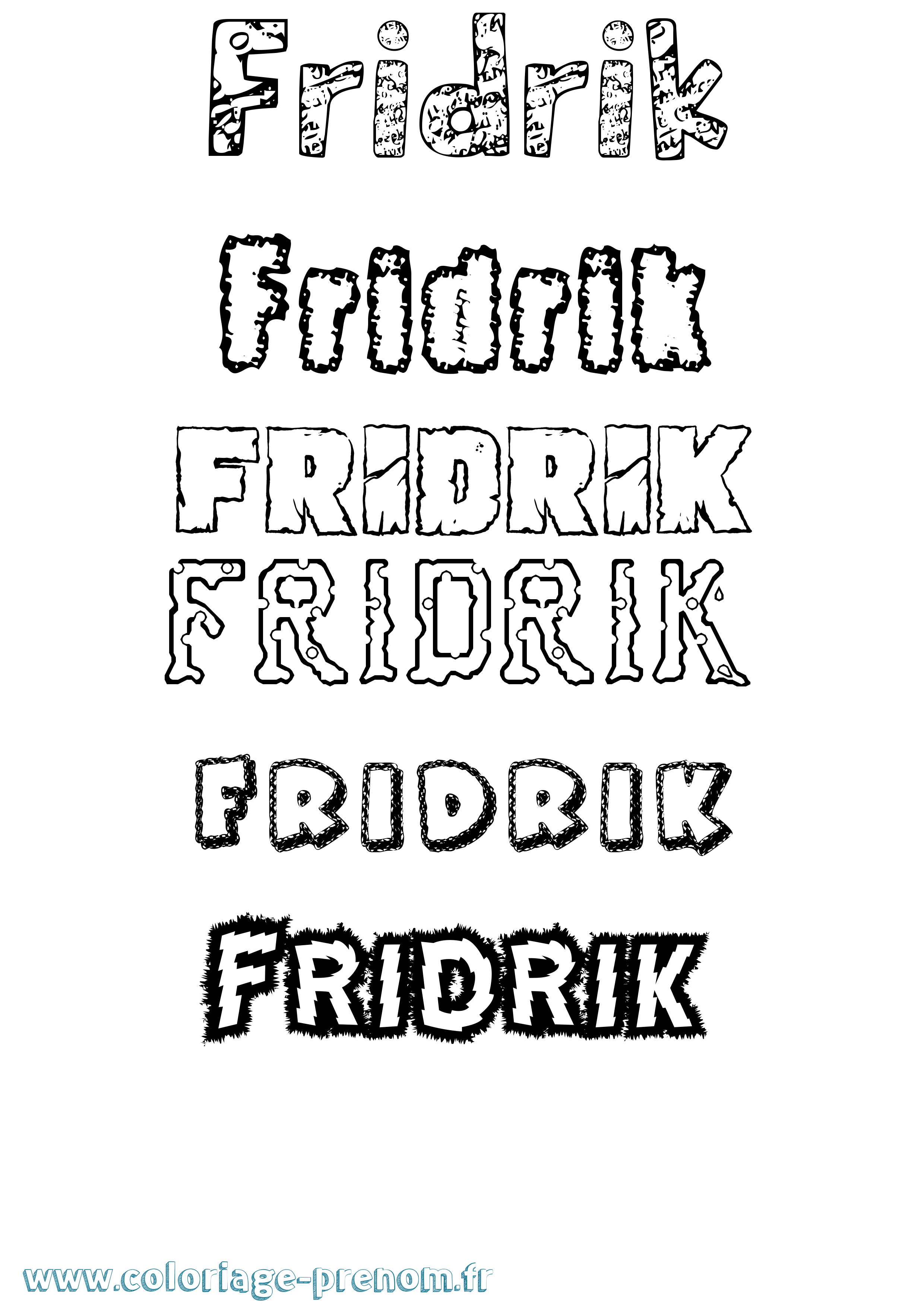 Coloriage Fridrik Destructuré Coloriage prénom Fridrik Destructuré