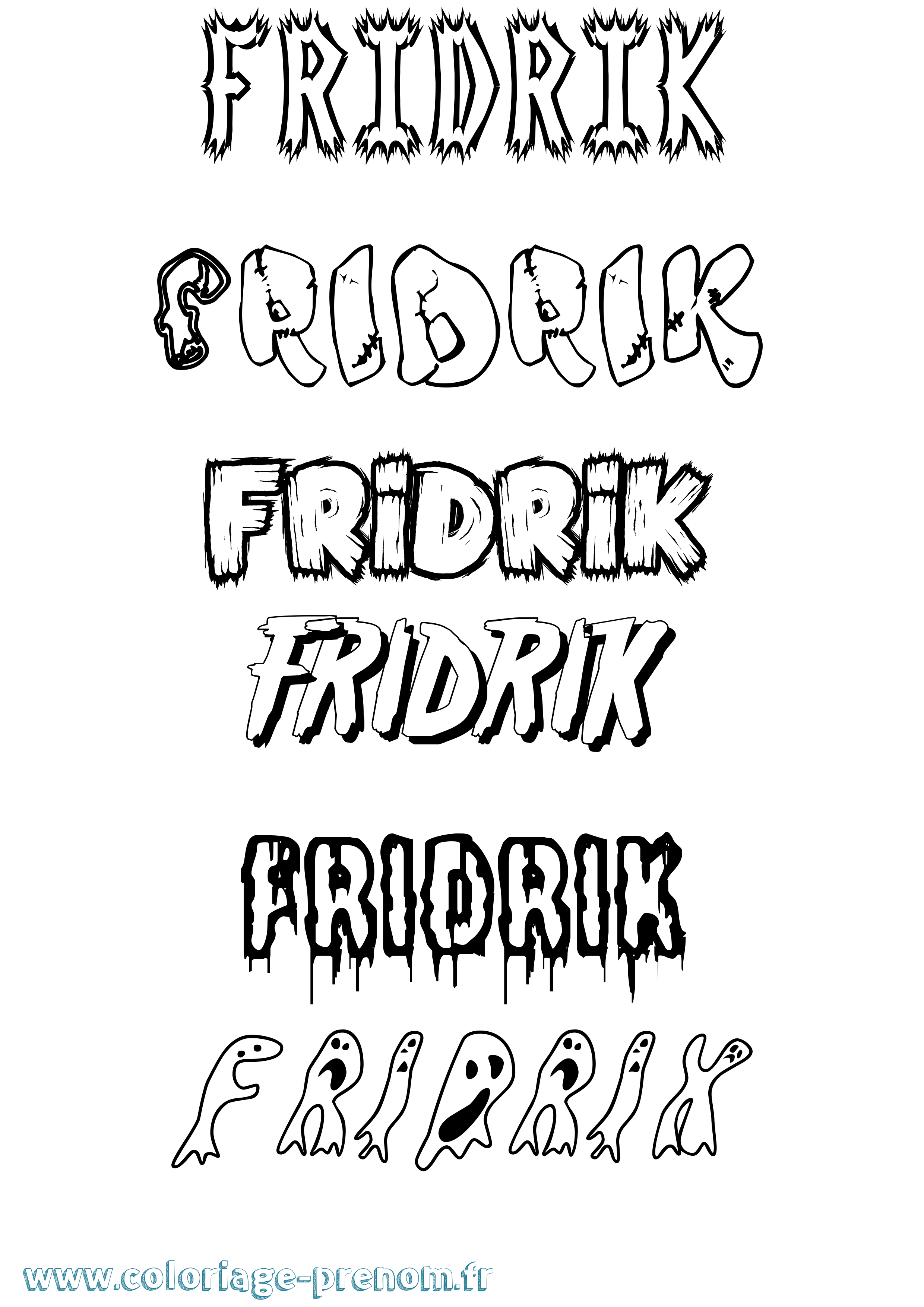 Coloriage Fridrik Frisson Coloriage prénom Fridrik Frisson