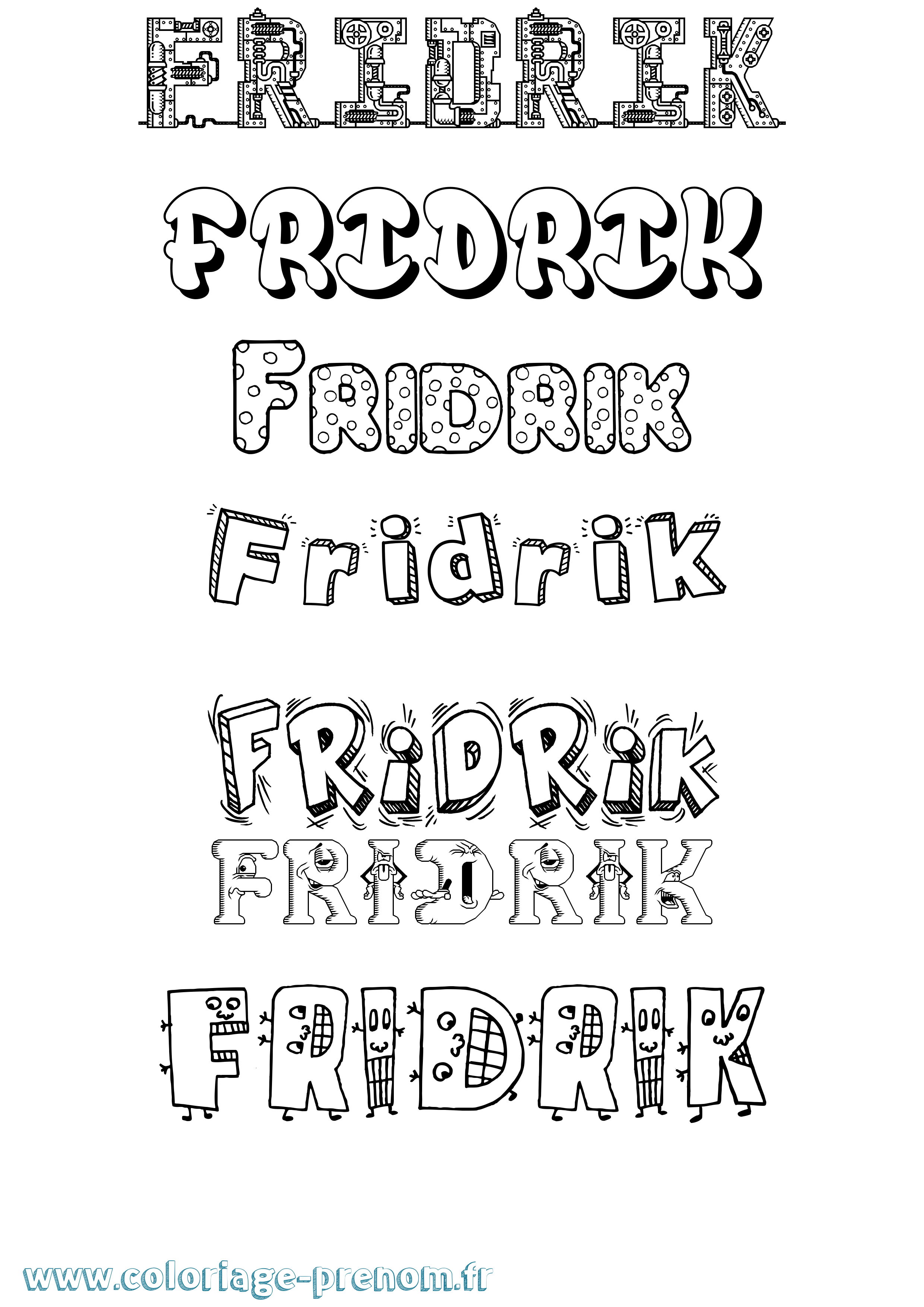 Coloriage Fridrik Fun Coloriage prénom Fridrik Fun
