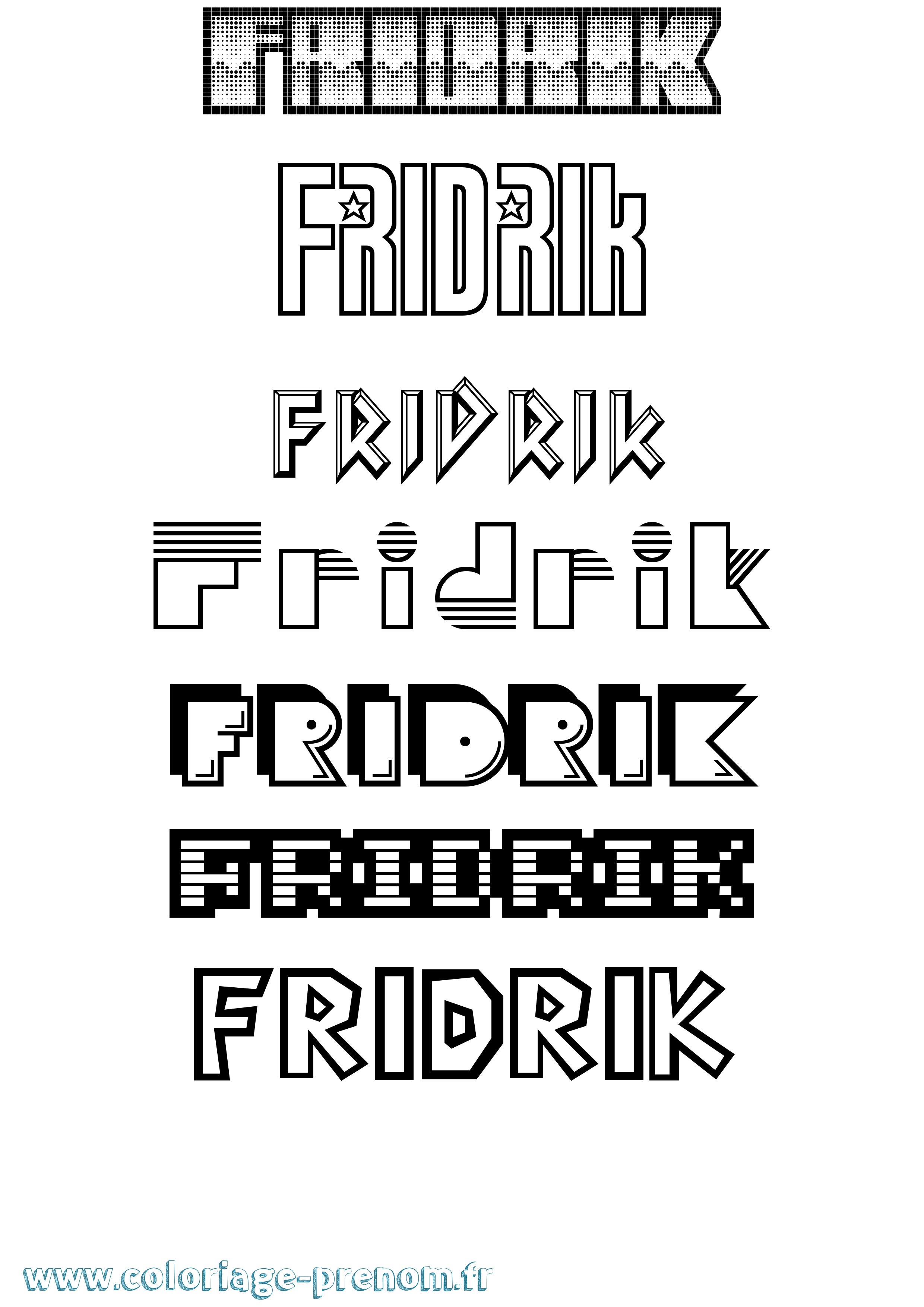 Coloriage Fridrik Jeux Vidéos Coloriage prénom Fridrik Jeux Vidéos