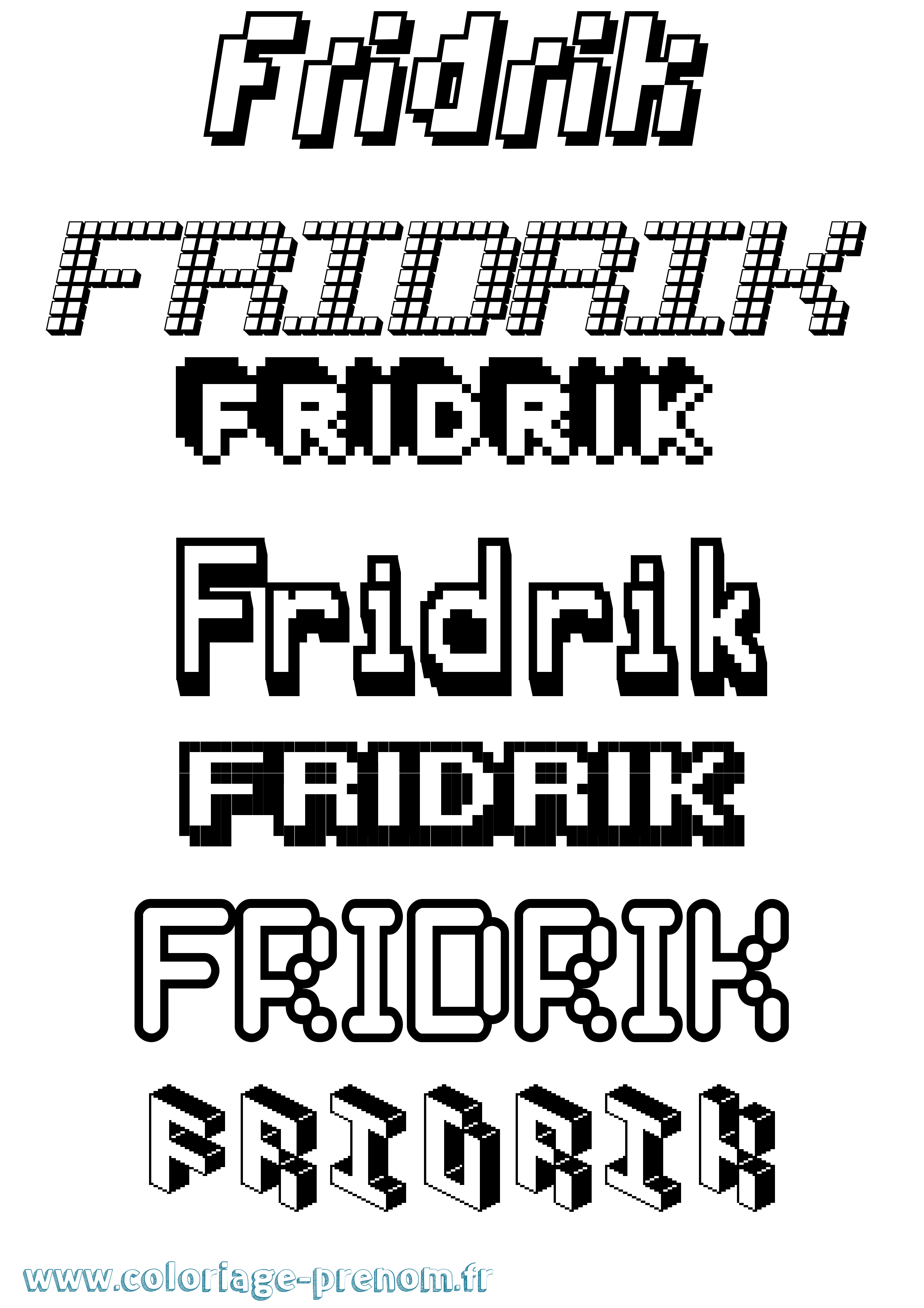 Coloriage Fridrik Pixel Coloriage prénom Fridrik Pixel