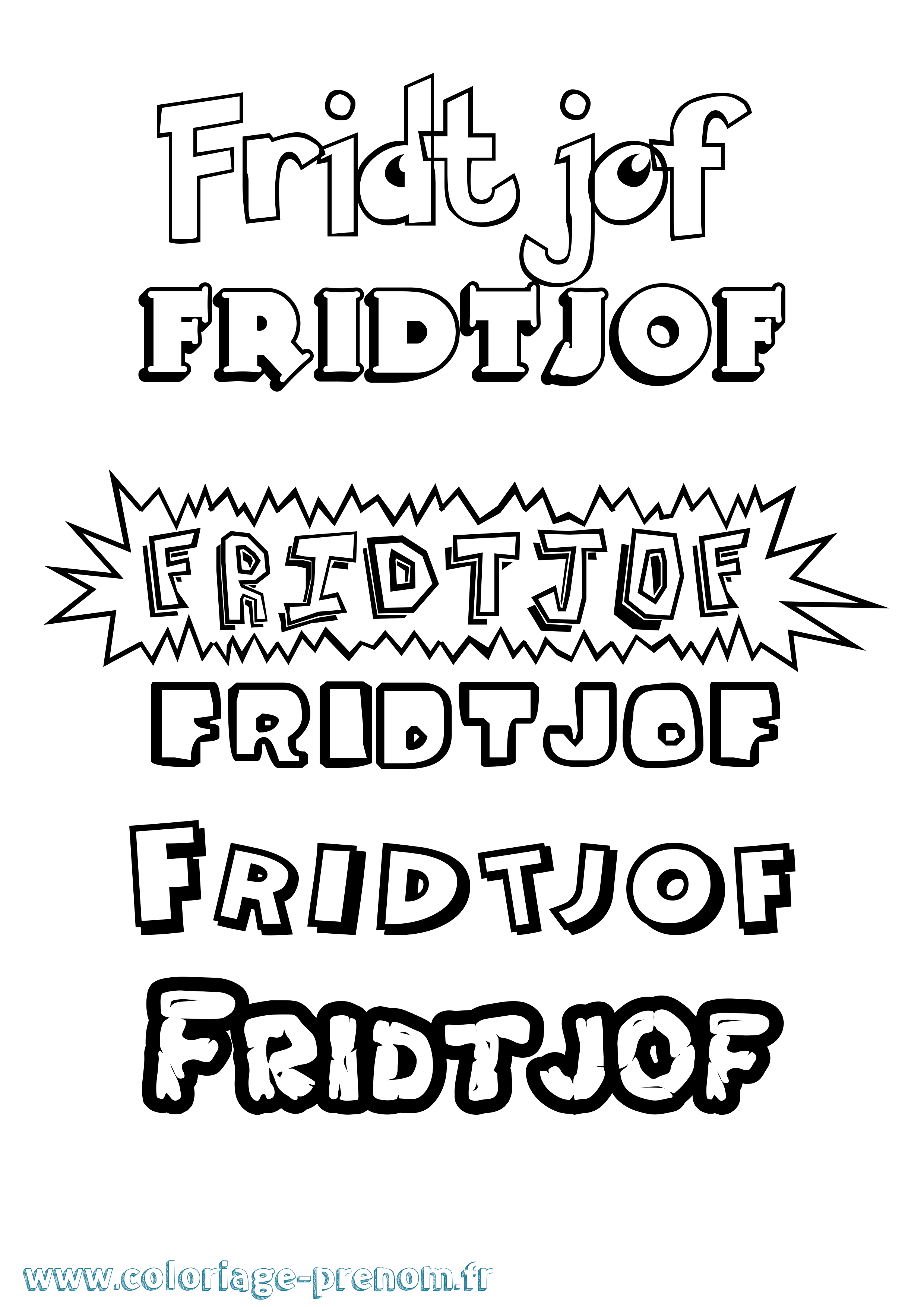 Coloriage Fridtjof Dessin Animé Coloriage prénom Fridtjof Dessin Animé