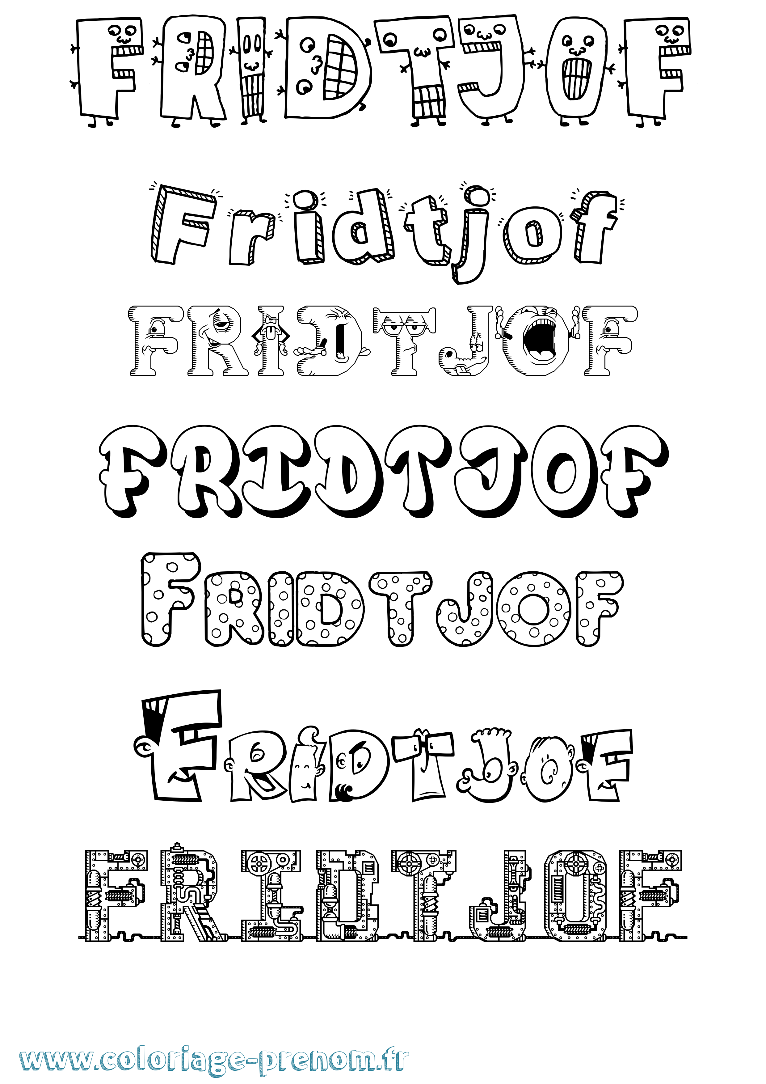 Coloriage Fridtjof Fun Coloriage prénom Fridtjof Fun