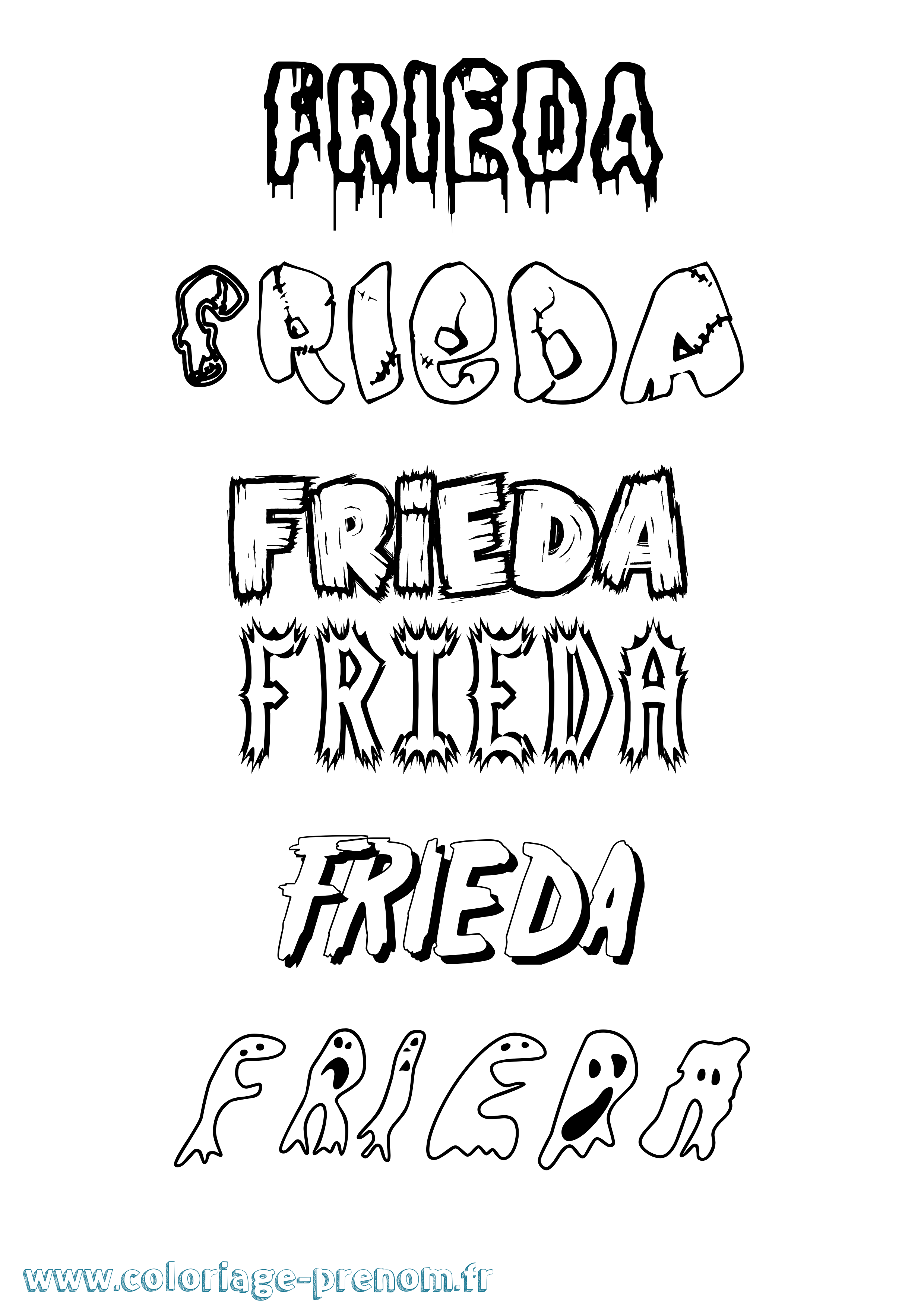 Coloriage Frieda Frisson Coloriage prénom Frieda Frisson