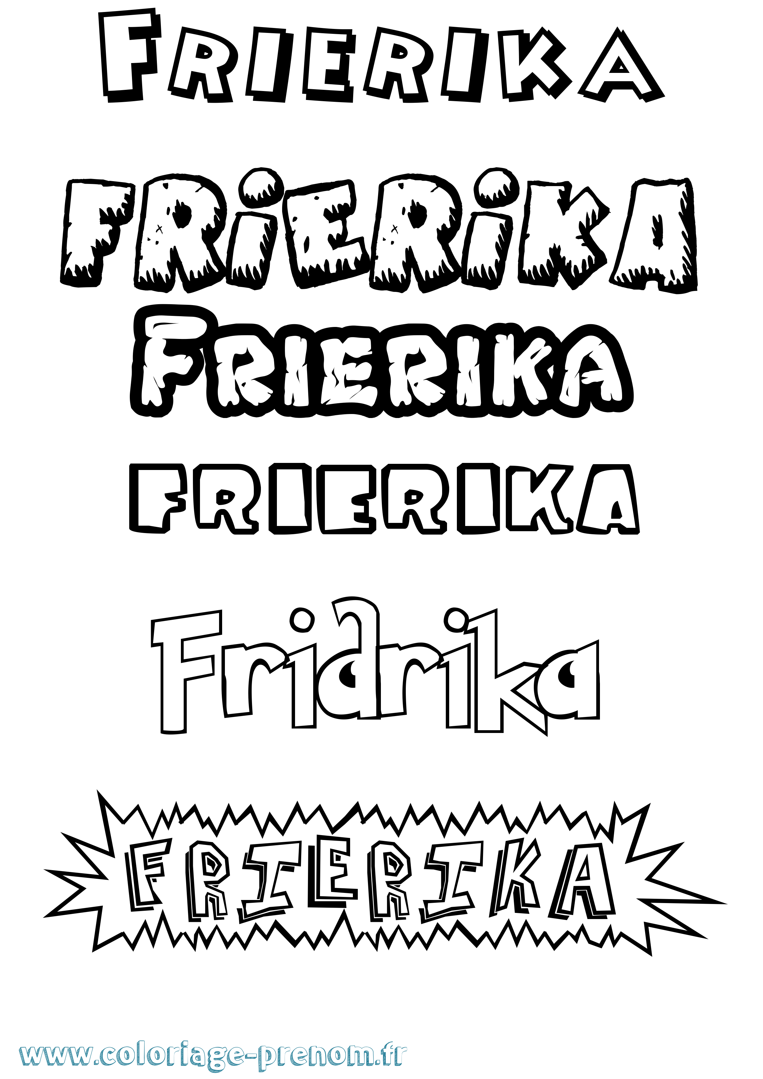 Coloriage Friðrika Dessin Animé Coloriage prénom Friðrika Dessin Animé