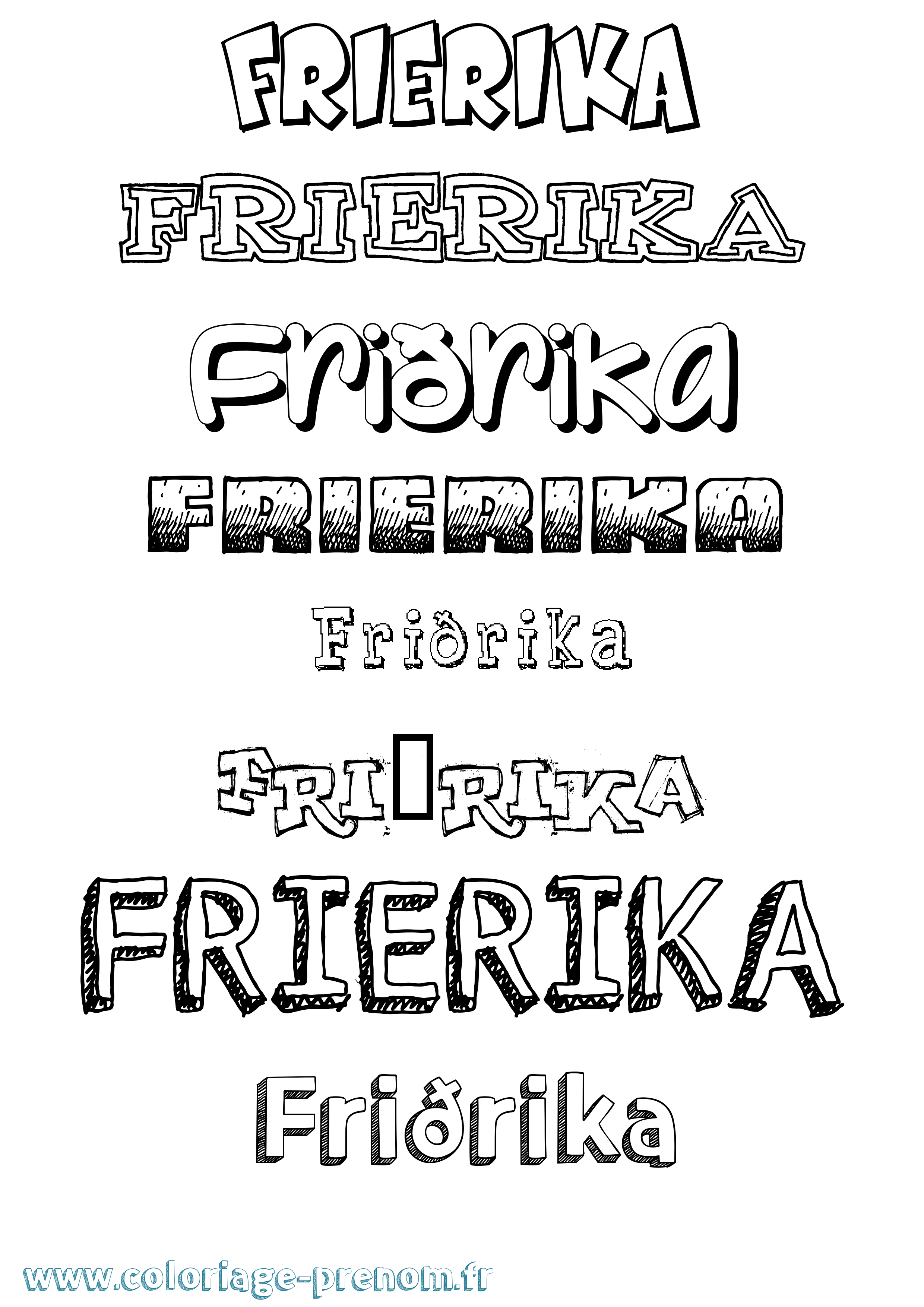 Coloriage Friðrika Dessiné Coloriage prénom Friðrika Dessiné