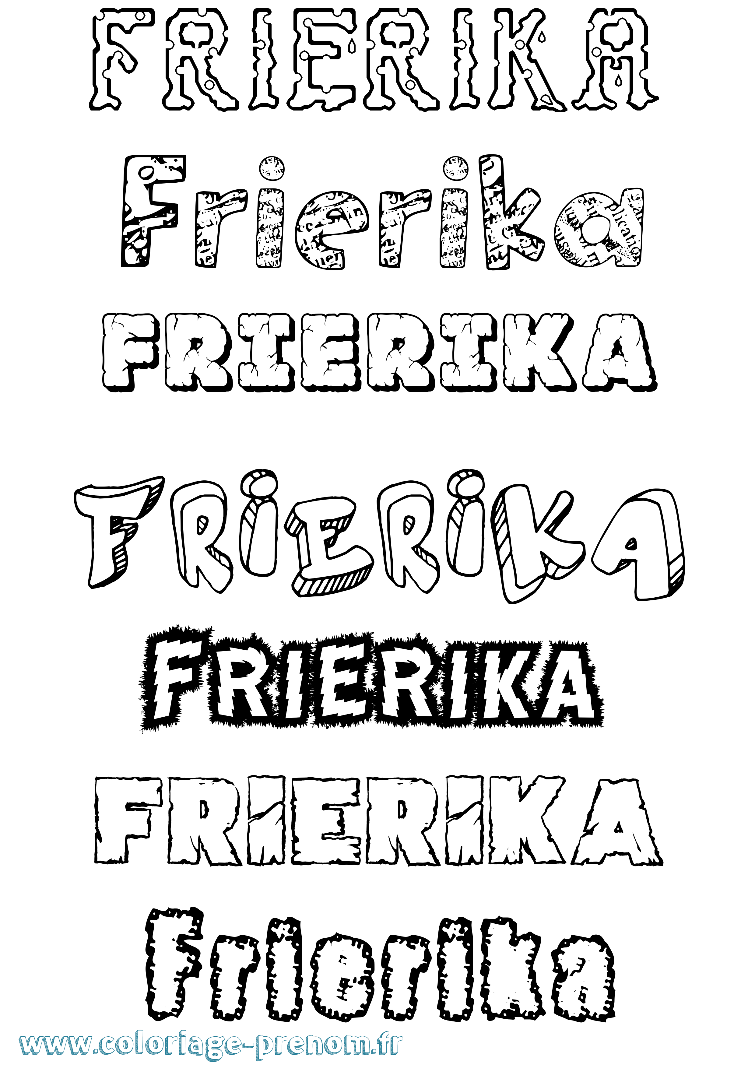 Coloriage Friðrika Destructuré Coloriage prénom Friðrika Destructuré